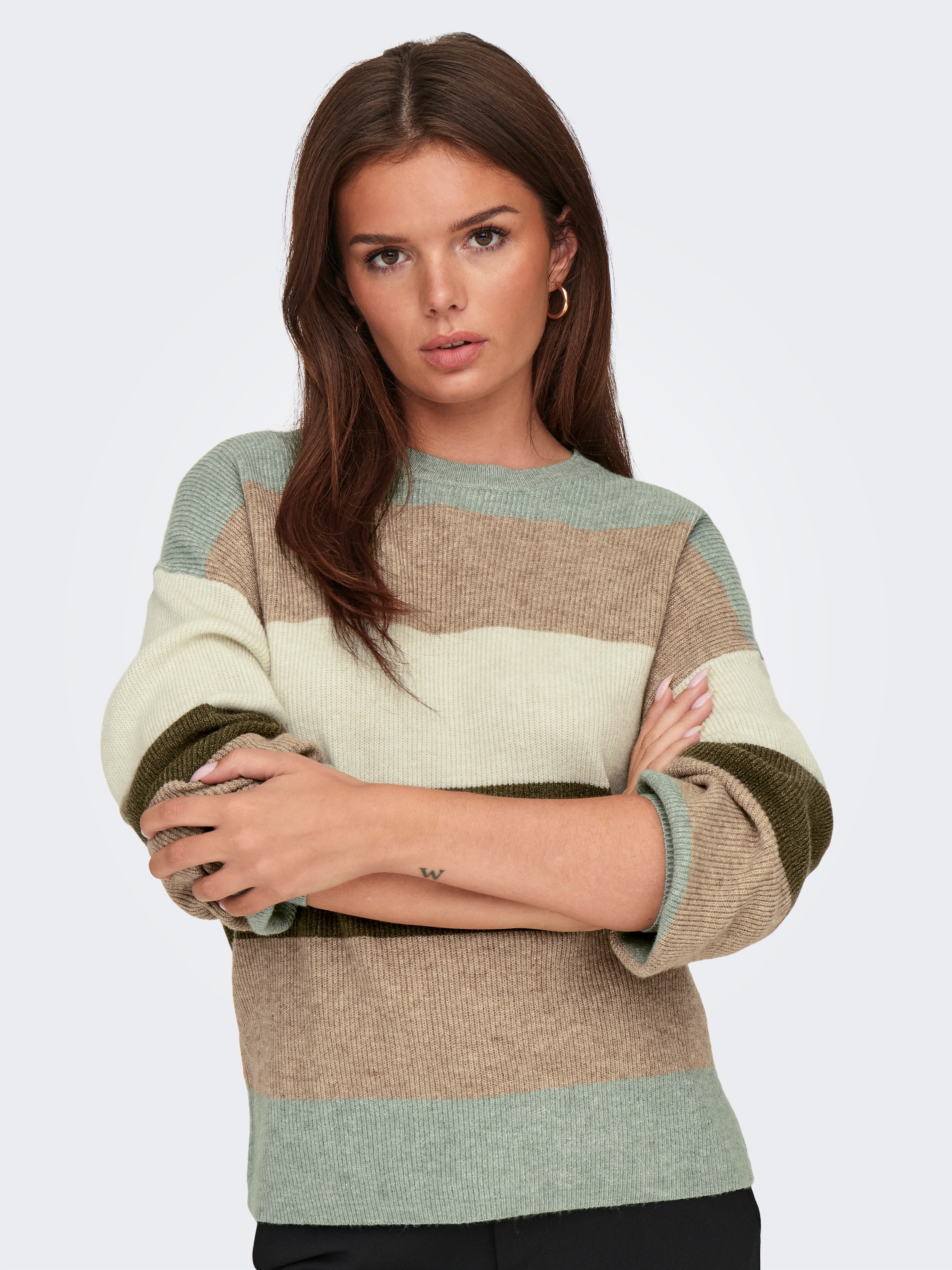 ONLY Strickpullover "ONLATIA L/S STRIPE PULLOVER KNT NOOS" Viskosemischung, günstig online kaufen