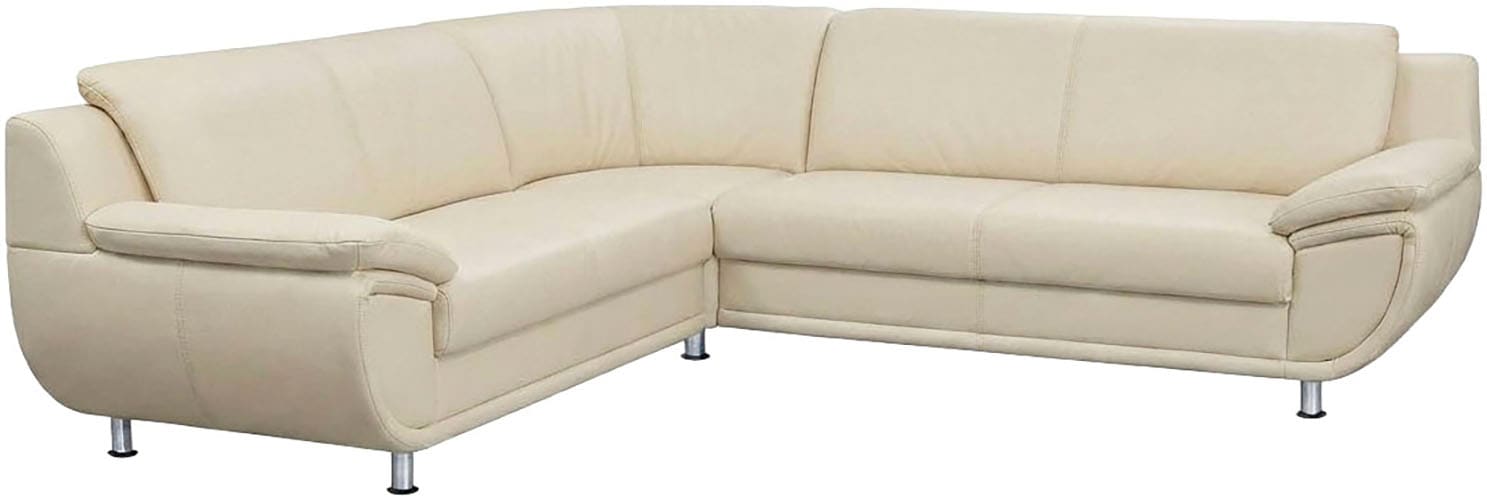 TRENDMANUFAKTUR Ecksofa "Rondo wahlweise mit Schlaffunktion, bequeme Armlehnen" L-Form, wahlw.mit Federkern, Füße chromfarben, Unser Dauertiefpreis
