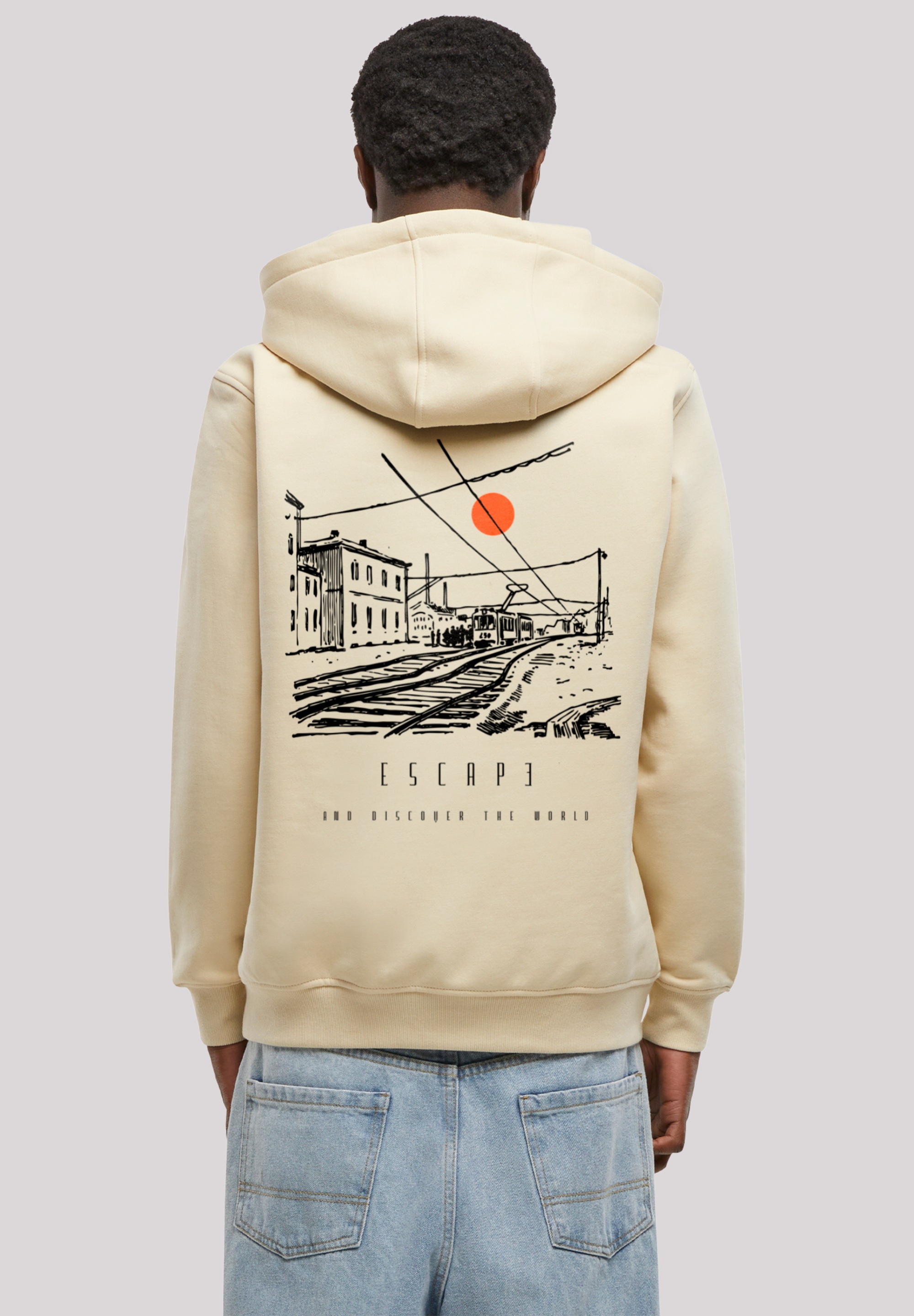 F4NT4STIC Kapuzenpullover "Escape Discover the World Town Train Station", P günstig online kaufen