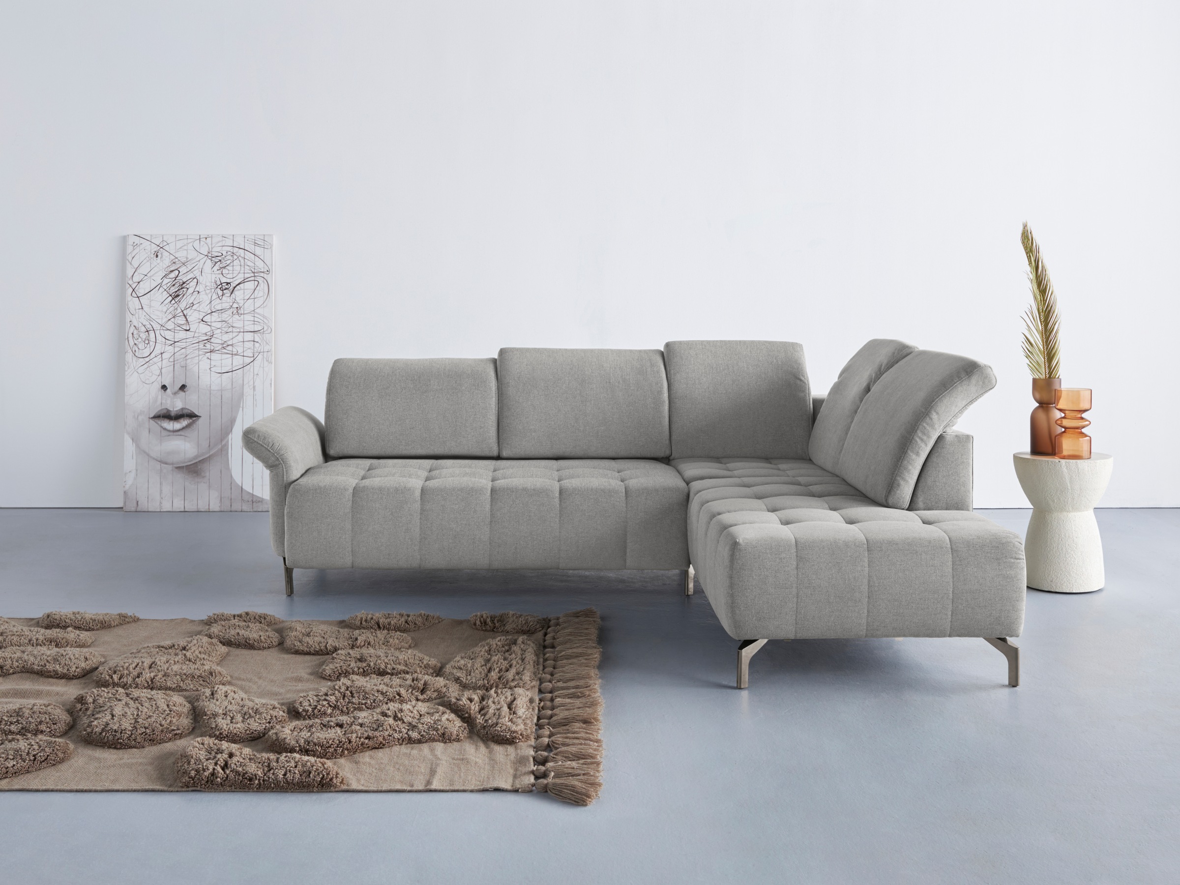 INOSIGN Ecksofa "Fresh L-Form", Federkern, wahlweise Kopfteilverstellung un günstig online kaufen