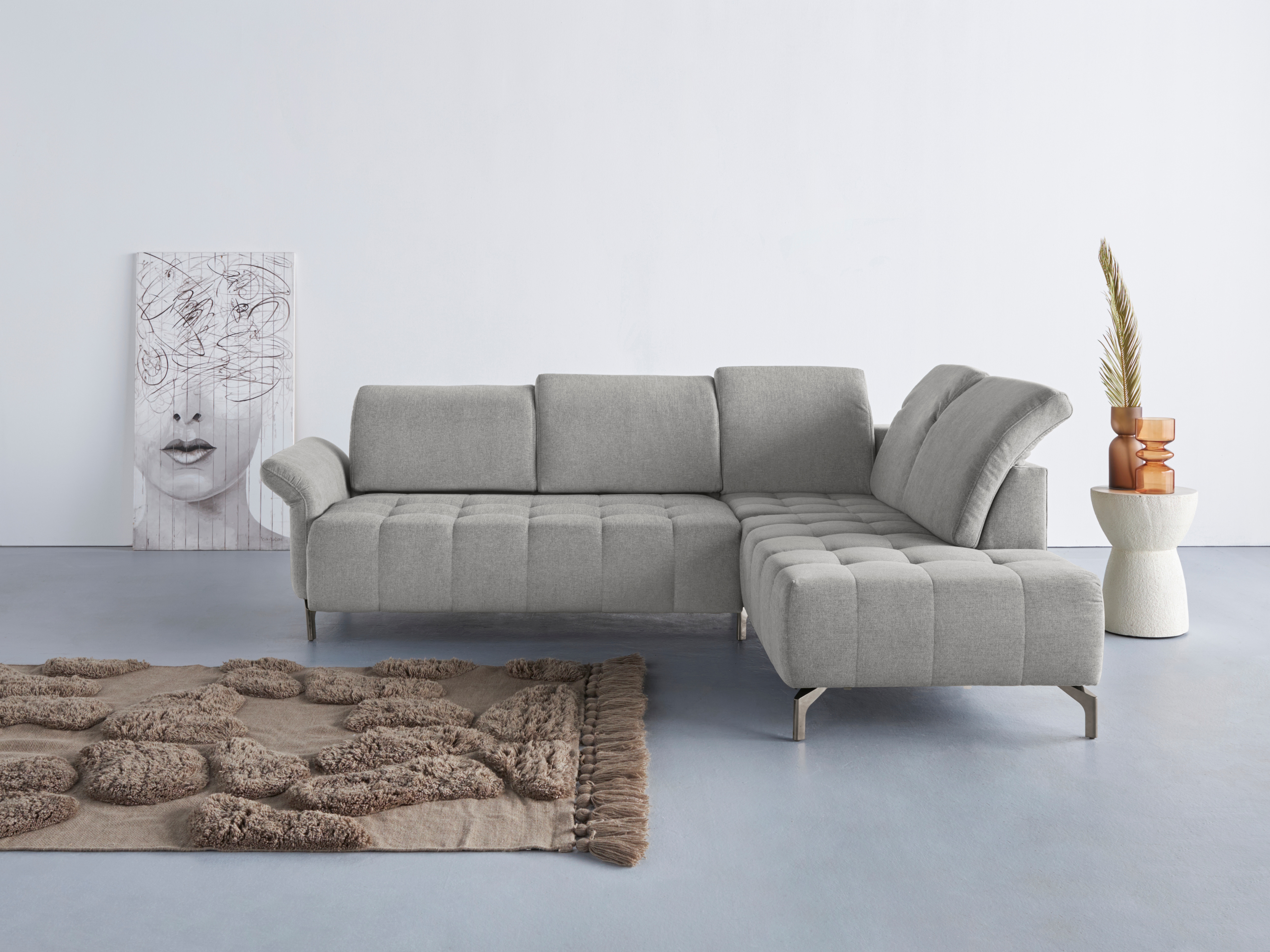 OTTO home Ecksofa "Fresh L-Form" Federkern, wahlweise Kopfteilverstellung und motorischer Vorziehsitz