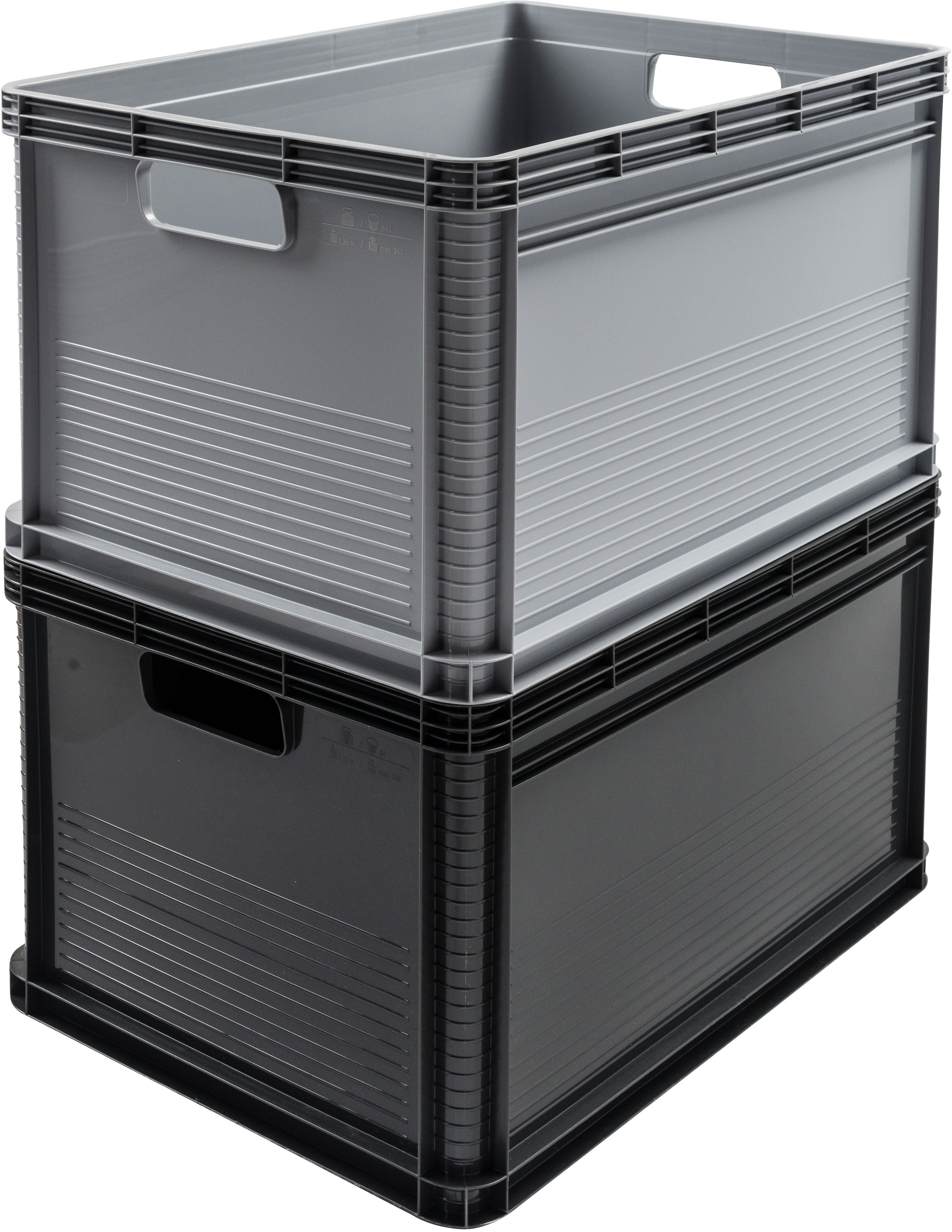 keeeper Transportbehälter »Transportbox robert, 3er Set, 64 L, 60 x 40 x 32 cm« 40 cm breit 32 cm hoch 60 cm lang Set, 3 Stk. tlg. säure- und laugenbeständig, 60 kg Tragkraft