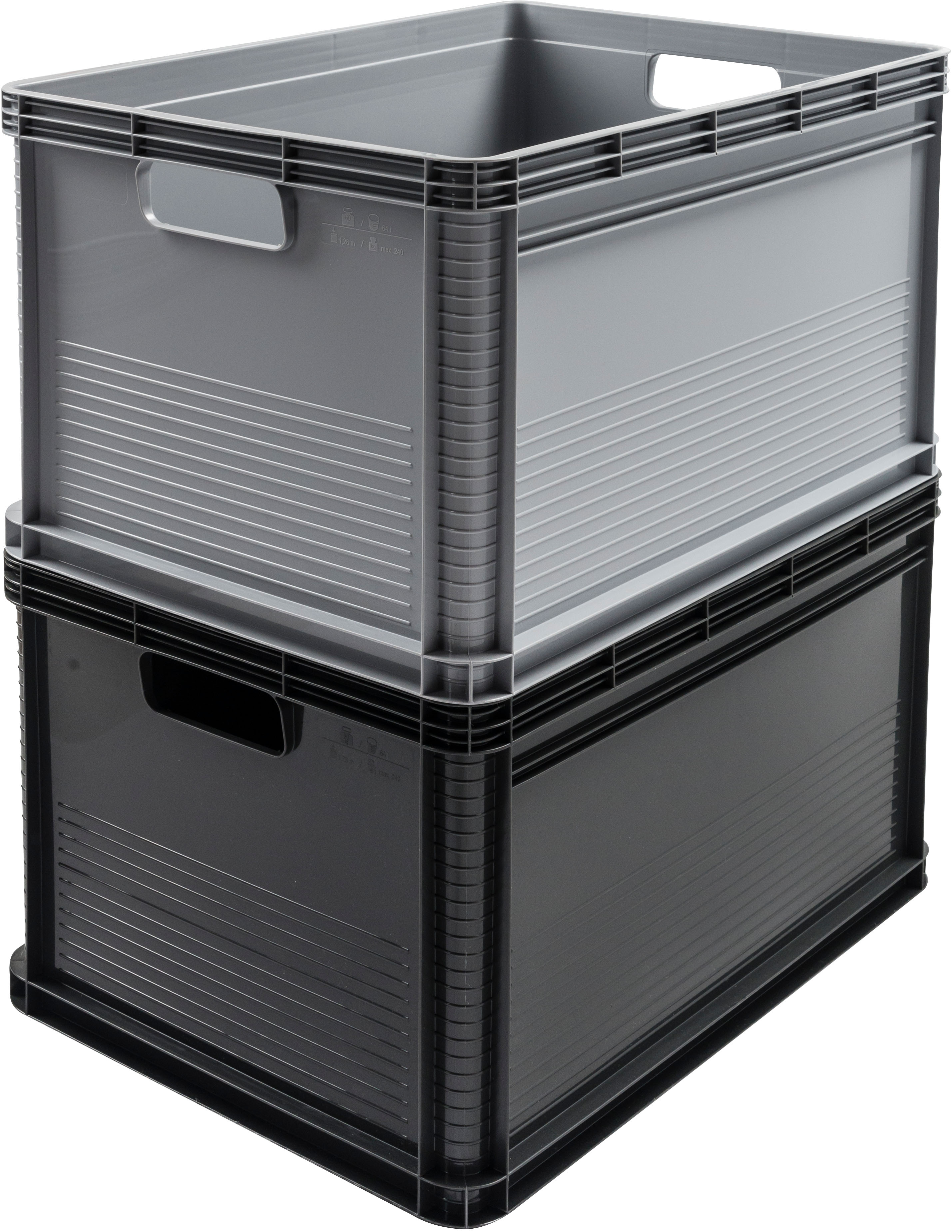 Thumbnail - keeeper Transportbehälter "Transportbox robert, 3er Set, 64 L, 60 x 40 x 32 cm" 40 cm breit 32 cm hoch 60 cm lang Set, 3...