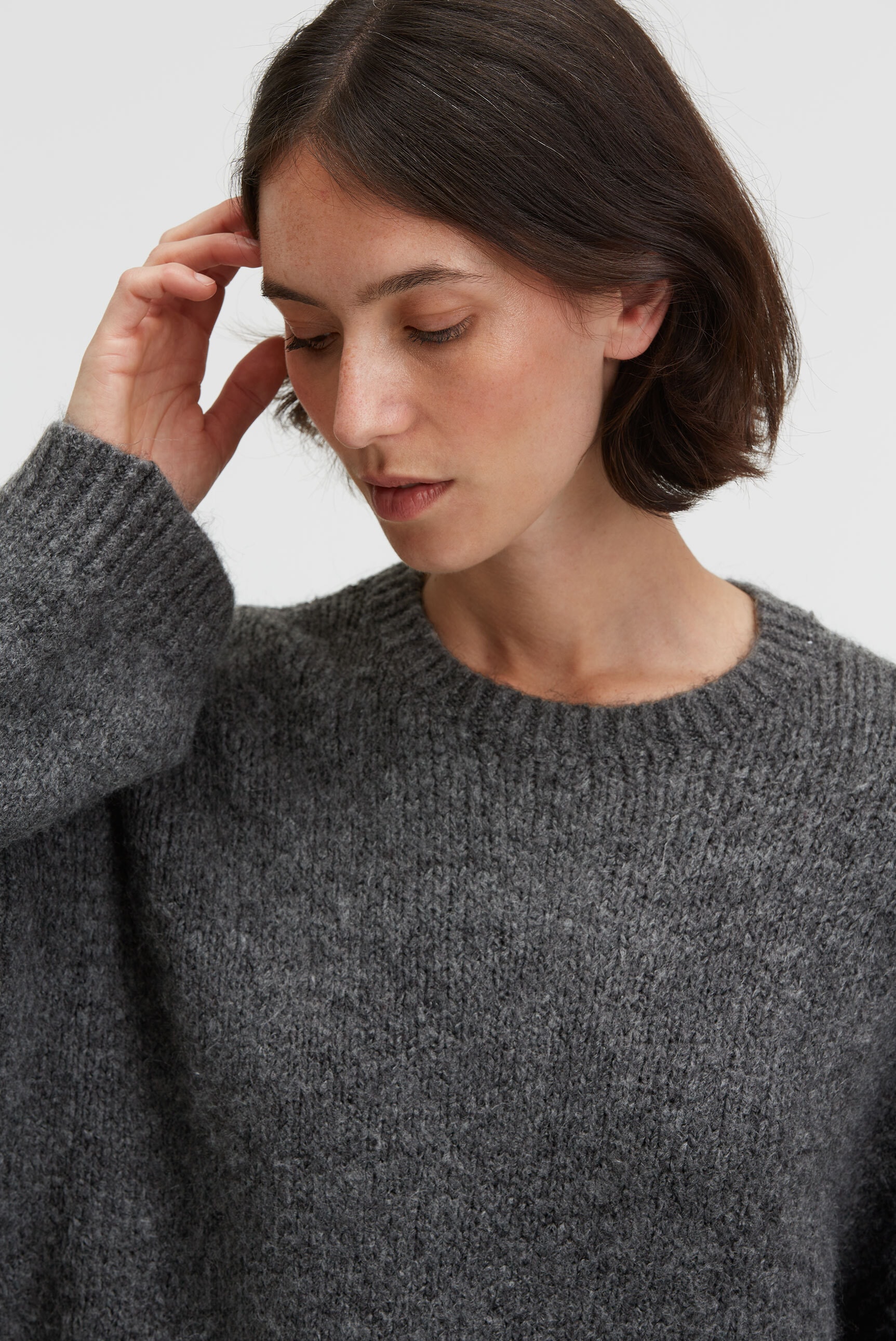 SENSES.THE LABEL Rundhalspullover mit weiten Ärmeln