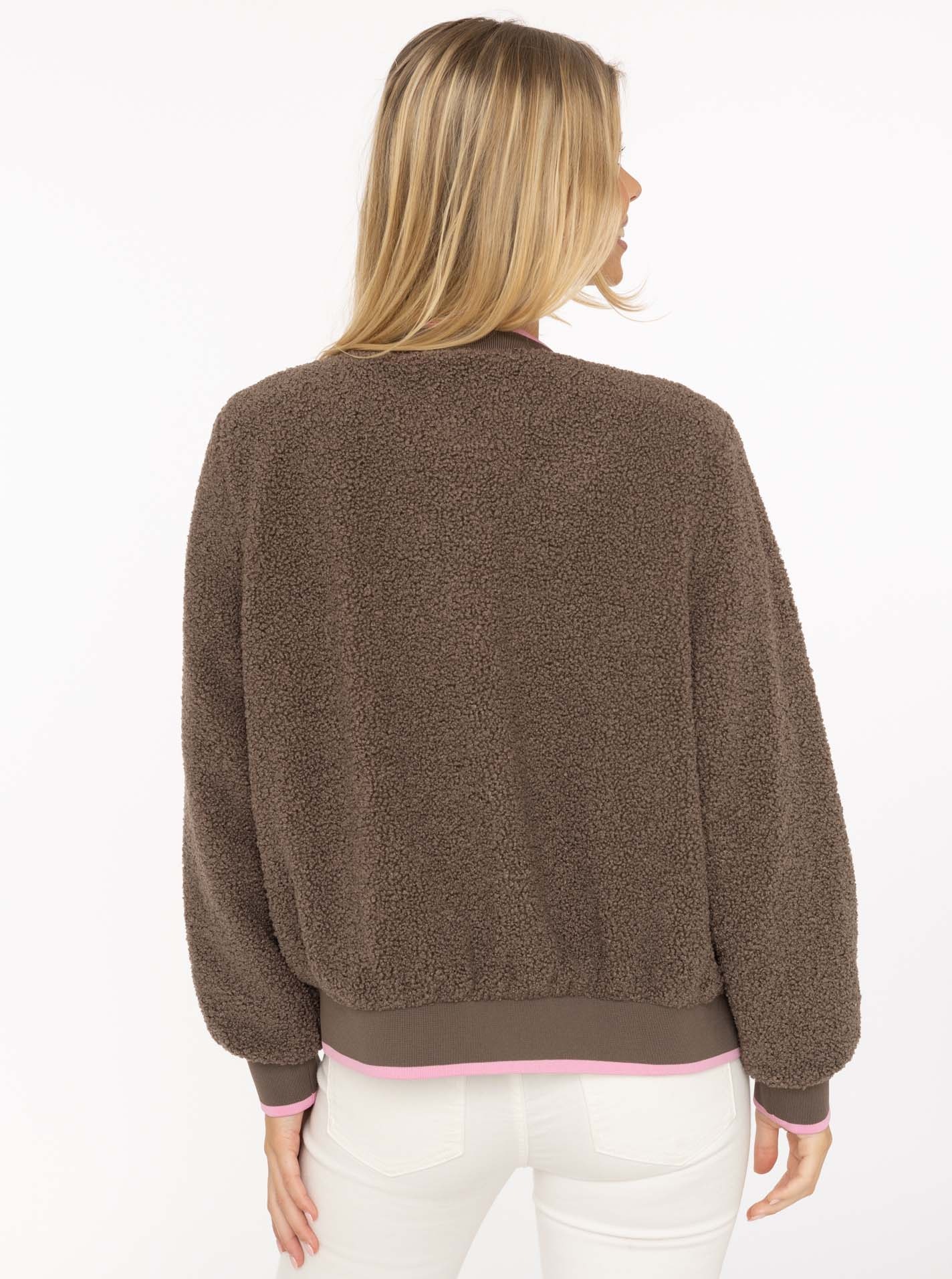 Zwillingsherz Bomberjacke »"Smile Love"« ohne Kapuze seitliche Taschen, Knopfleiste, Kontrastbündchen, Patch