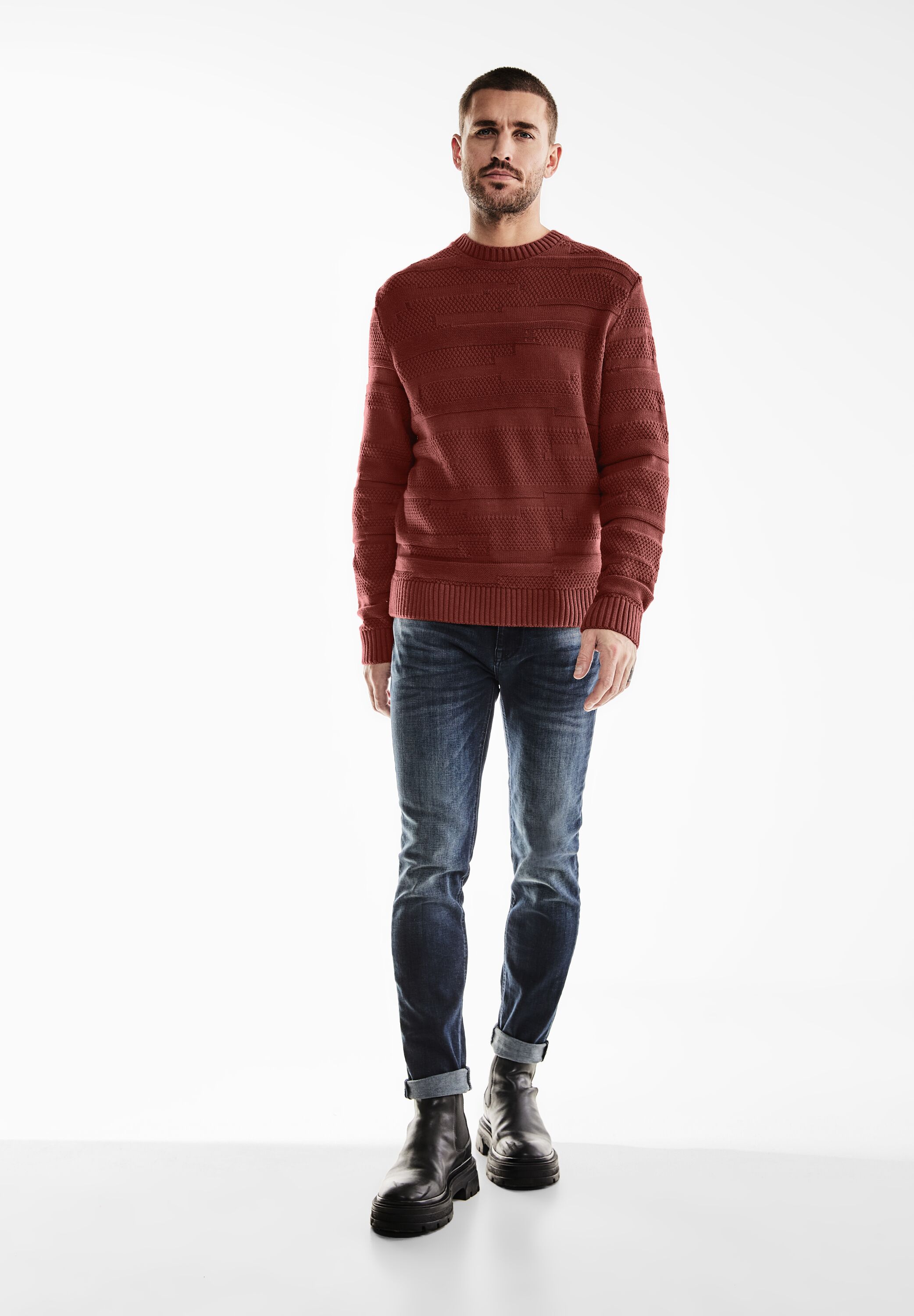 Thumbnail - STREET ONE MEN Strickpullover, mit Struktur