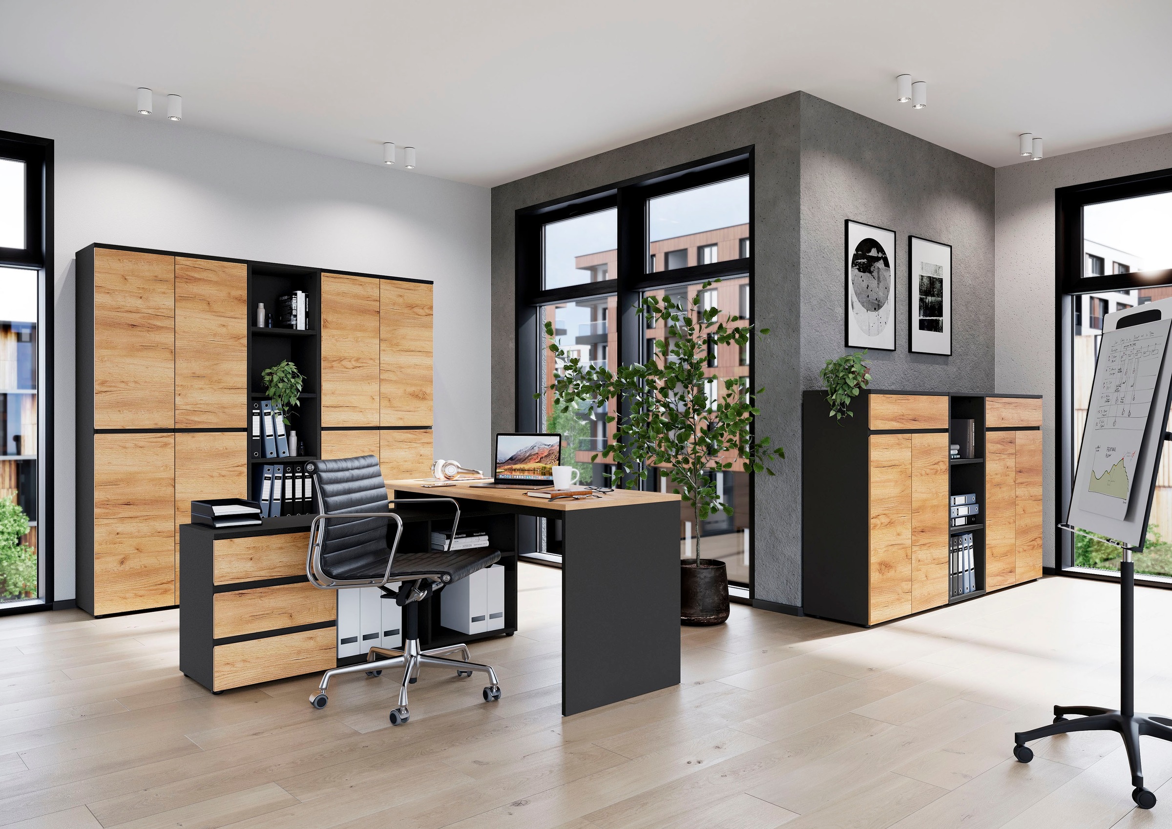 GERMANIA Aktenschrank »GW-Lissabon Aktenschrank«, mit Selbsteinzug der Schubladen und grifflosem Design