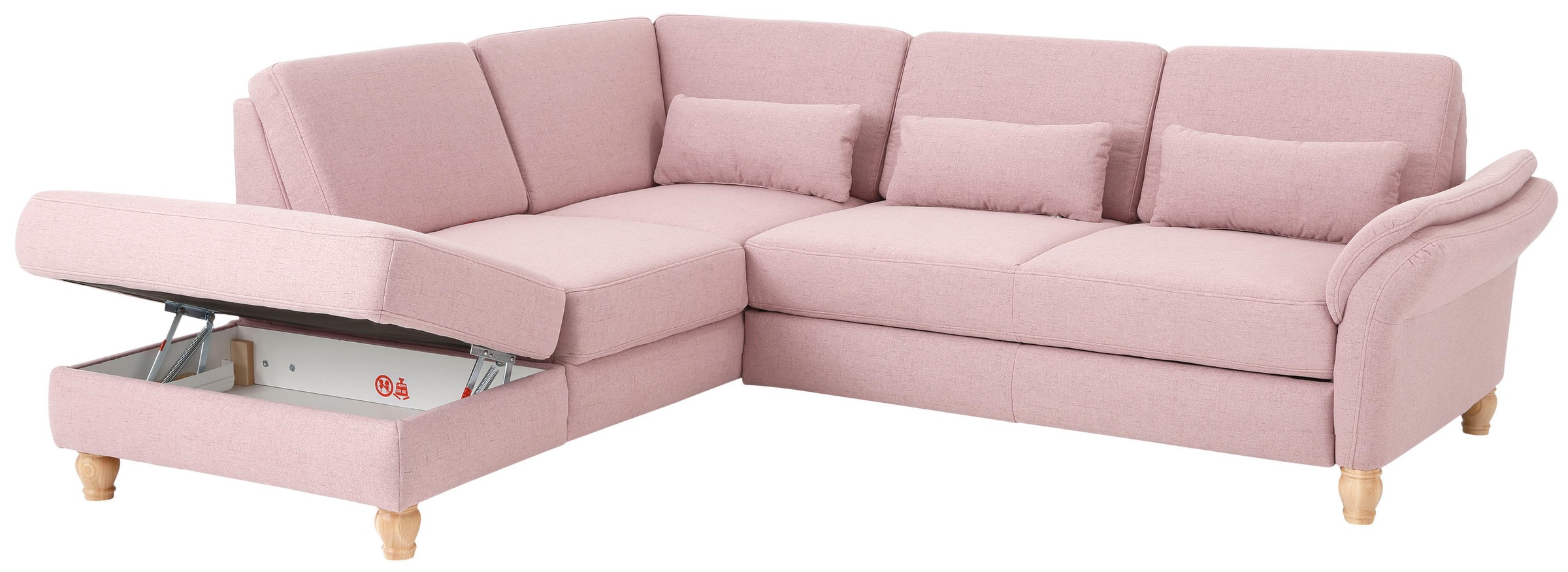 Home affaire Ecksofa »Palace L-Form«, incl. Sitztiefenverstellung, wahlweise mit Bettfunktion und Stauraum