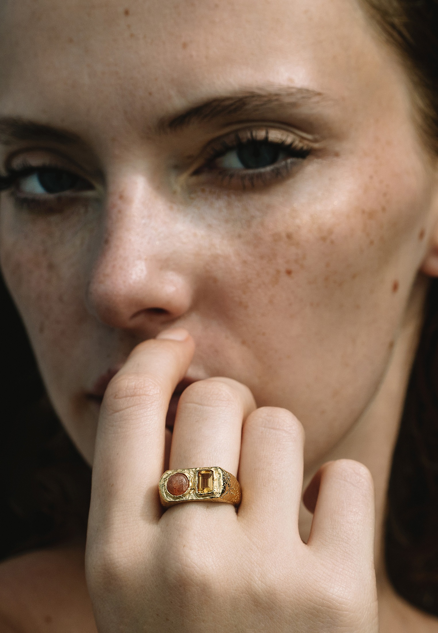 HAZE & GLORY Siegelring »Ring Siegelring Citrin Sonnenstein 925 Sterling Silber - Shake It Up«