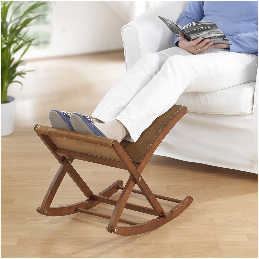 Maximex Fußhocker "KOMFORT" Beinschaukel, Massivholz-Gestell, dreifach vers günstig online kaufen