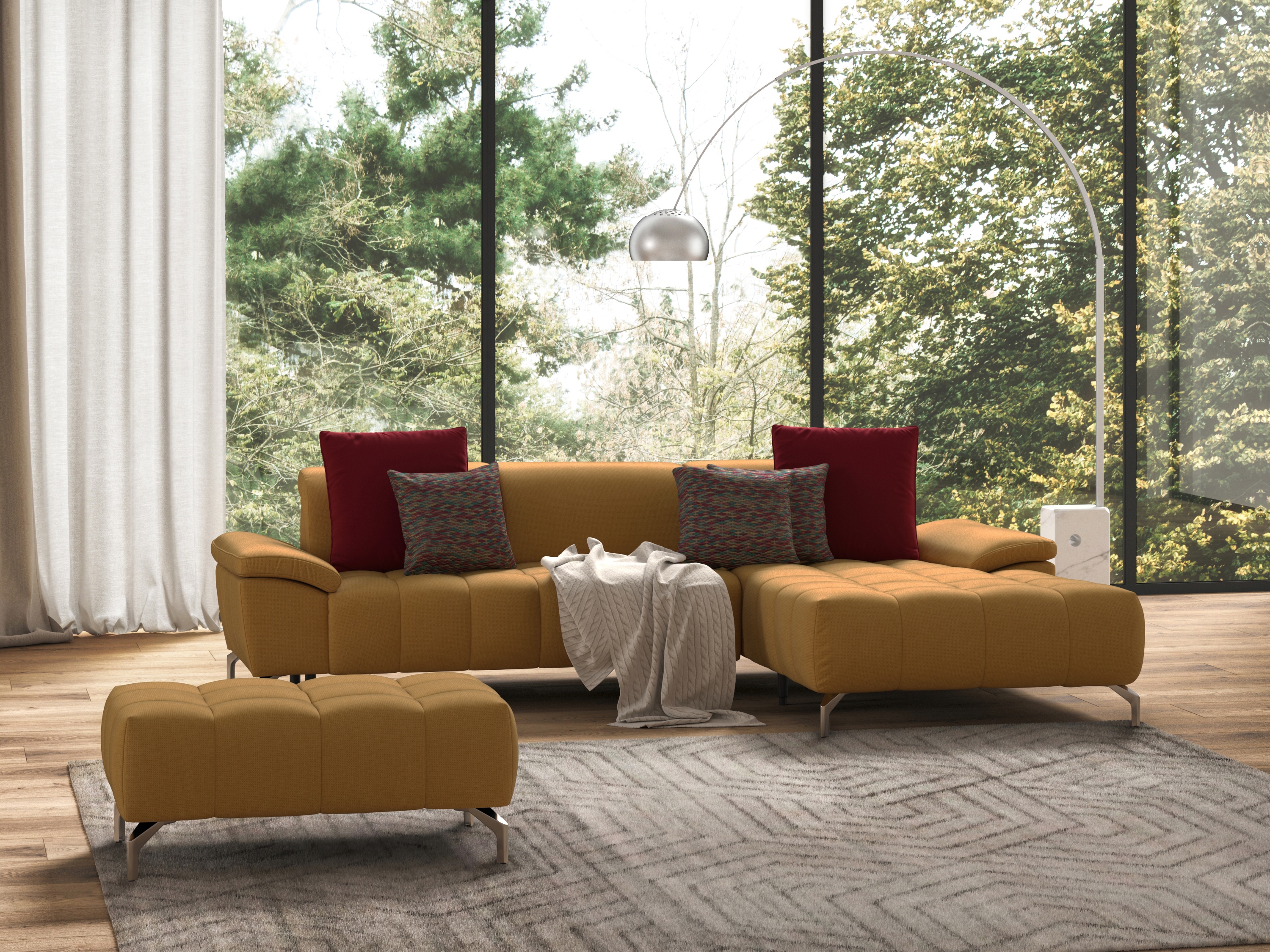 sit&more Ecksofa "Cool L-Form" wahlweise mit Kopfteilverstellung und Vorziehsitz, motorisch