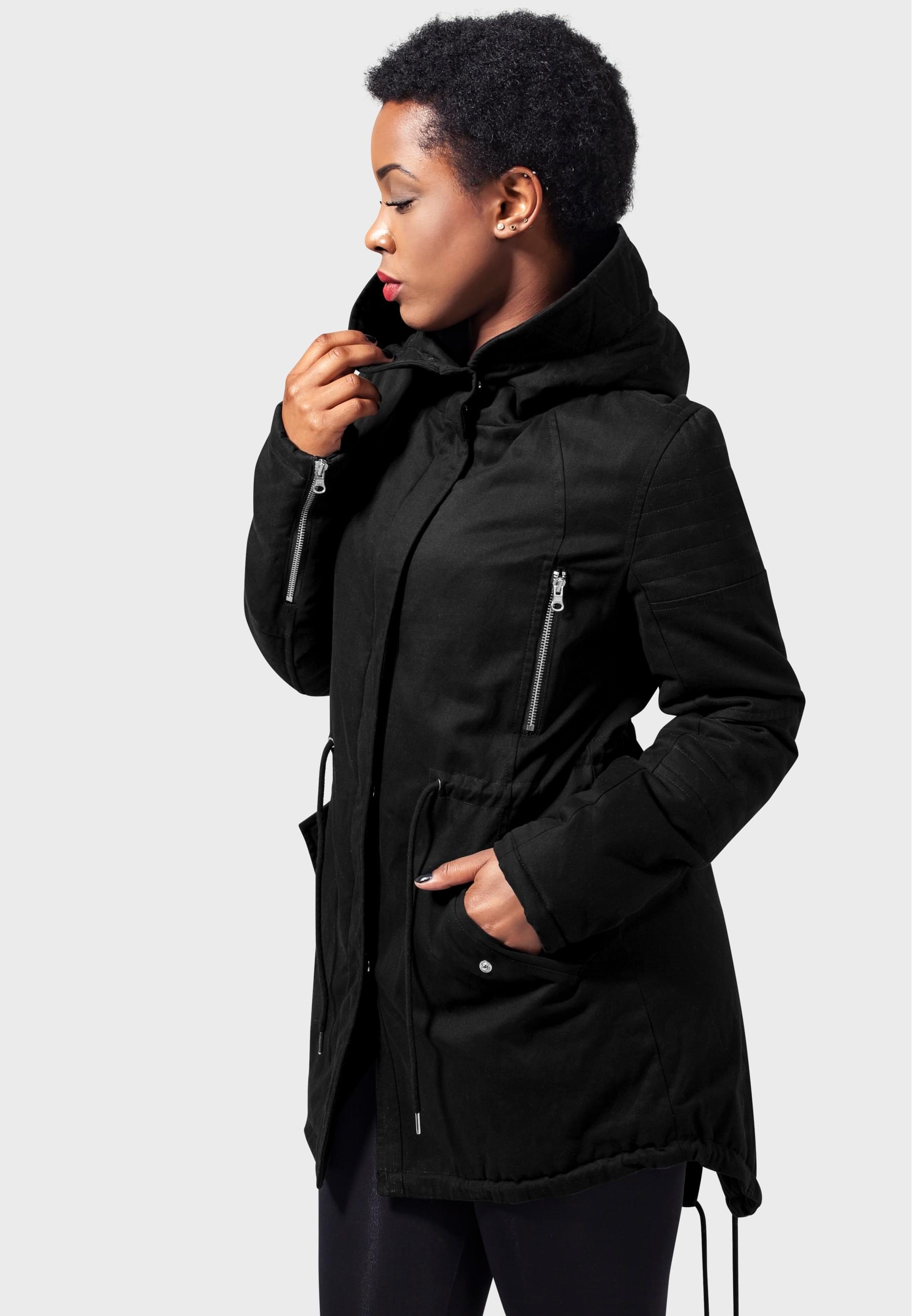 URBAN CLASSICS Parka »Urban Classics Damen Ladies Sherpa Lined Cotton Parka« 1 Stk. tlg. mit Kapuze