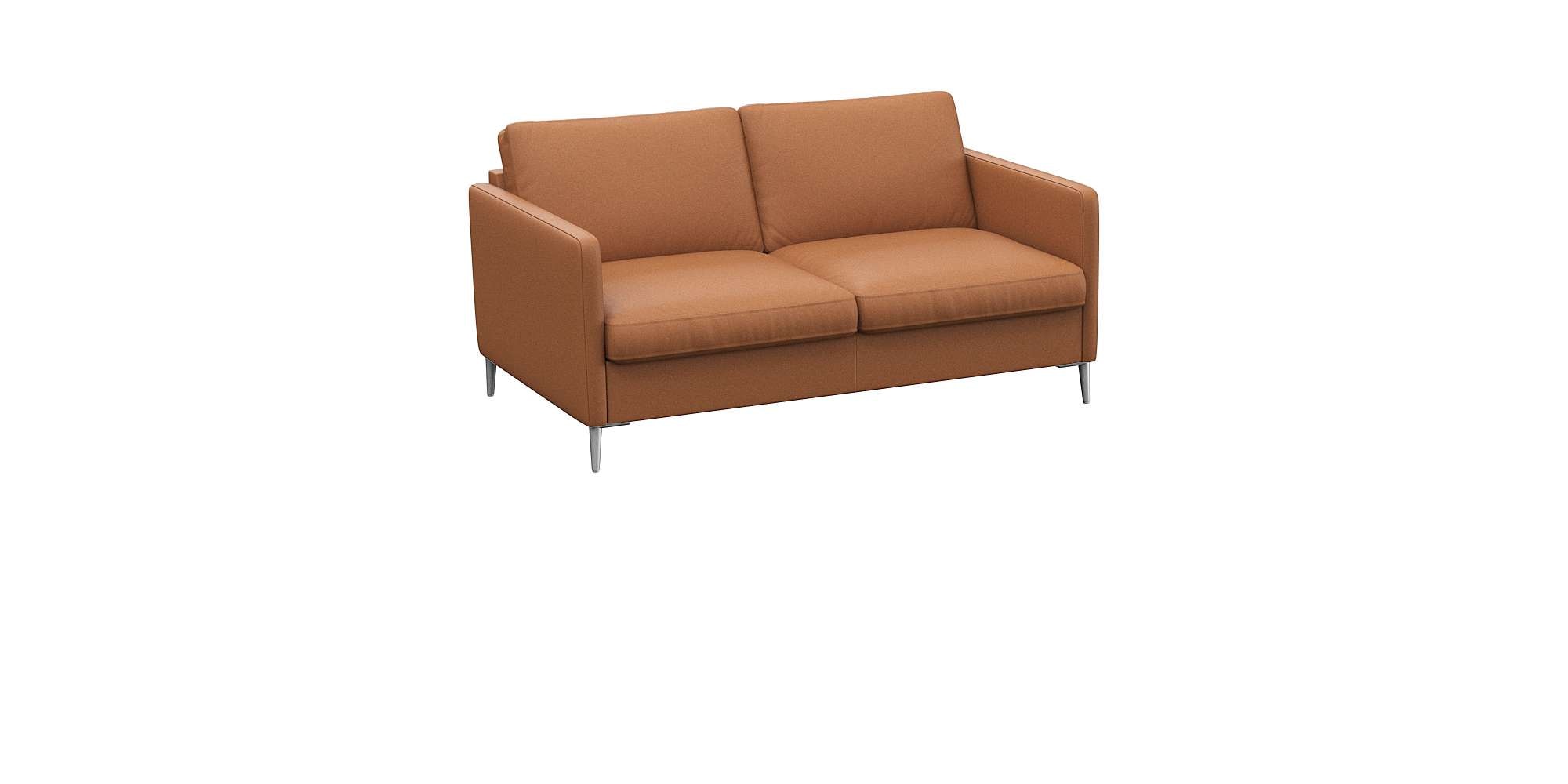 FLEXLUX 2-Sitzer »Fiore, super Sitzkomfort durch Kaltschaum im Sitz«, schmale Armlehnen, Füße Alu