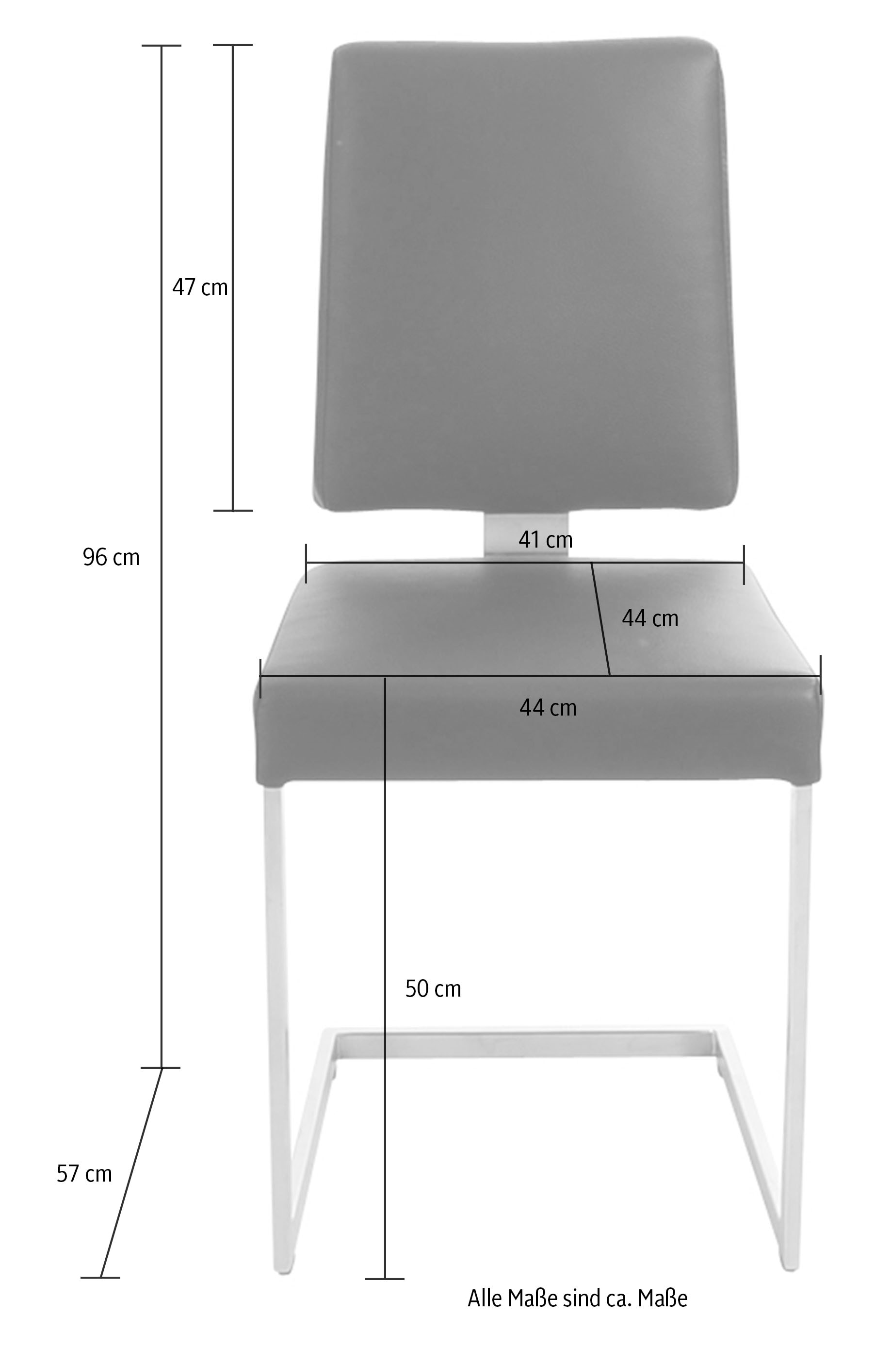 K+W Komfort & Wohnen Freischwinger, Leder Longlife BRONCO, stabiles Hochkantgestell, in Leder oder Microfaser