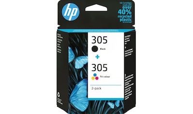 Nachfülltinte »305 2er-Pack 6ZD17AE, Cyan/Magenta/Gelb/Schwarz«, für HP, (Packung, 2 St.)