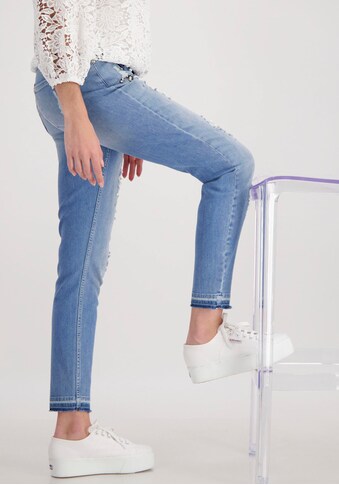 Monari Slim-fit-Jeans »Hose Jeans Risse Perlen«, im Destroyed-Look mit Perlen und Schmuck kaufen