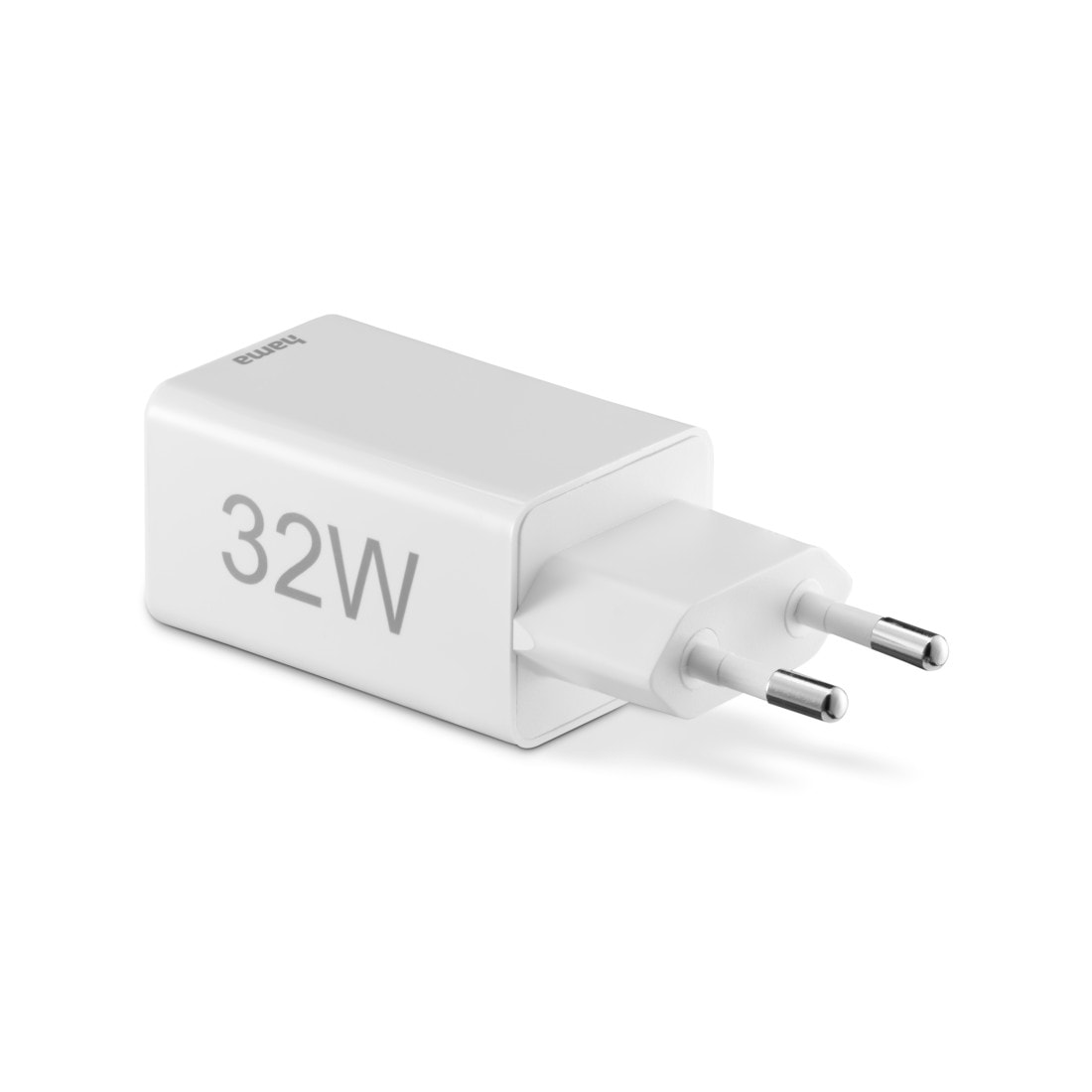 Hama Schnelllade-Gerät »Schnellladegerät, 1x USB-C, 1x USB-A, Mini-Ladegerät, 32 W, Weiß«, Schnelles Laden