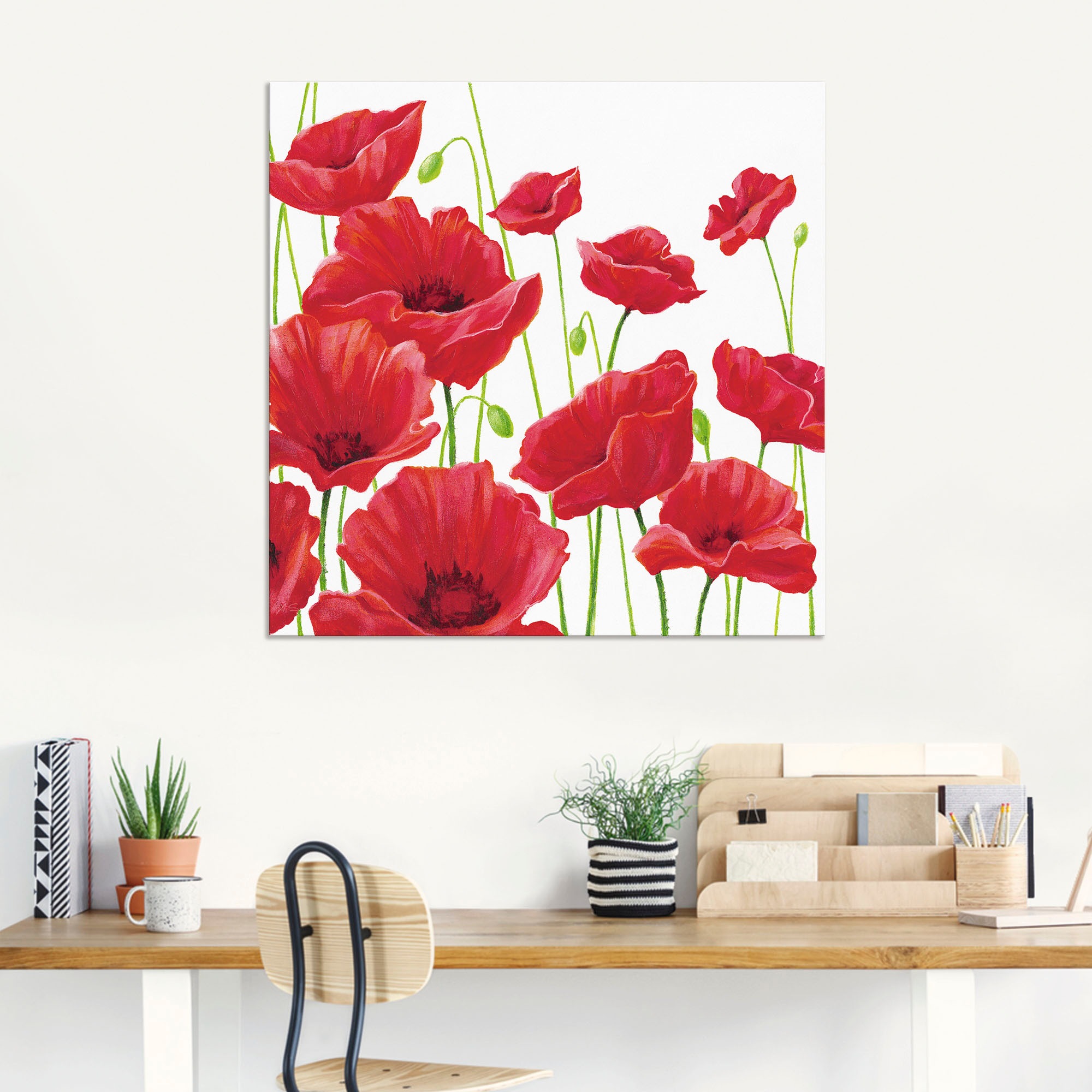 Artland Wandbild »Rote Mohnblumen I«, Blumen, (1 St.), als Alubild, Outdoorbild, Leinwandbild, Poster, Wandaufkleber