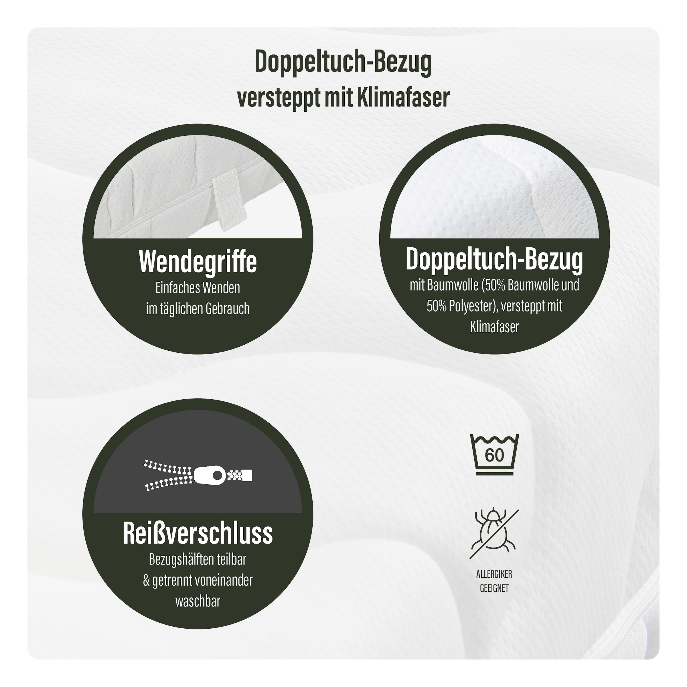 RAVENSBERGER Matratzen Kaltschaummatratze »KOMFORT-SAN Testsieger Stiftung Warentest«, 18 cm hoch, Raumgewicht: 50 kg/m³, (1 St.), Ausgabe 03/2025 Note GUT (2,2), getestet in 90x200cm Härtegrad H4