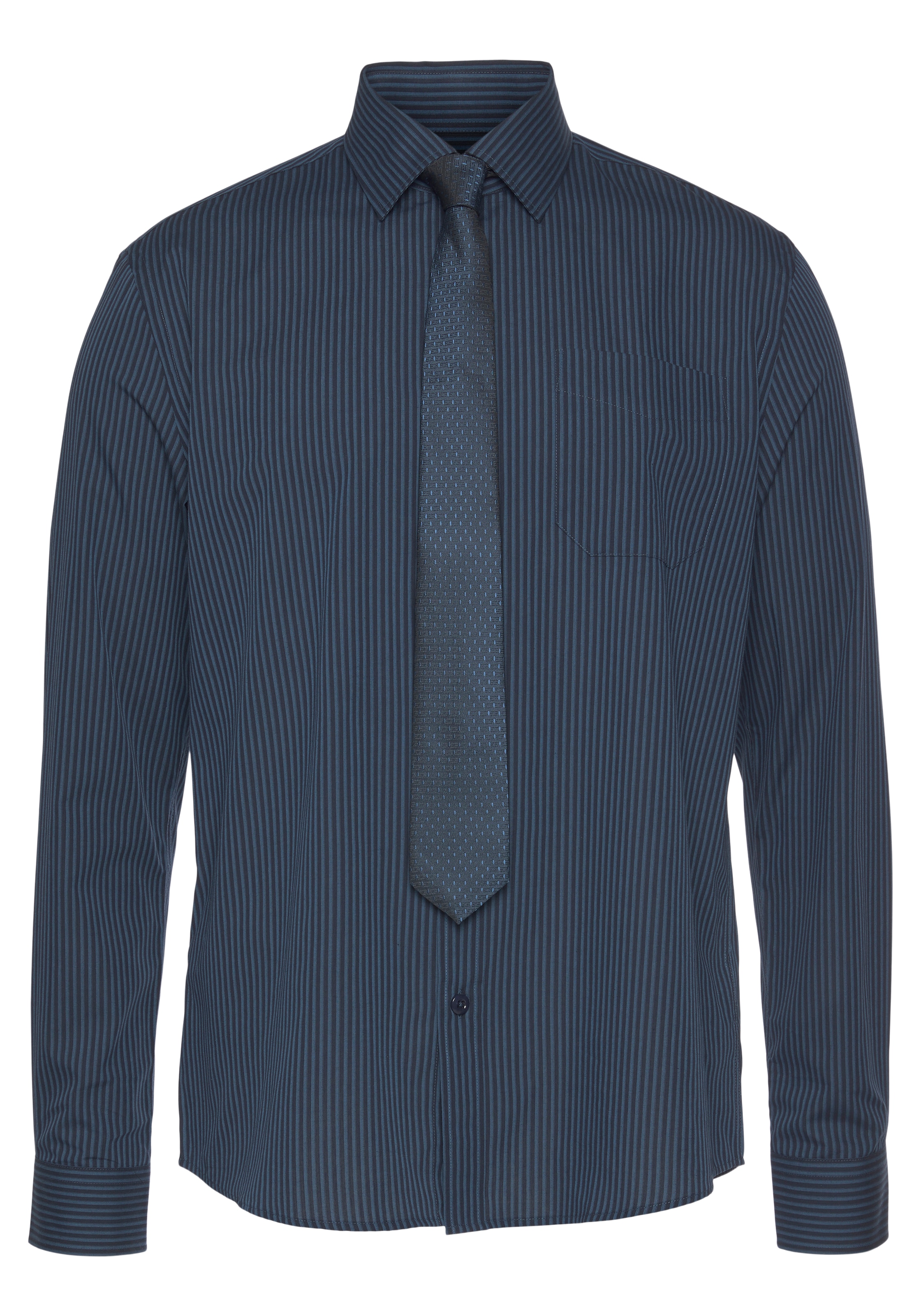 Man's World Langarmhemd »mit passender Krawatte, Kentkragen, Brusttasche«, (Set, 2 tlg., mit Krawatte)