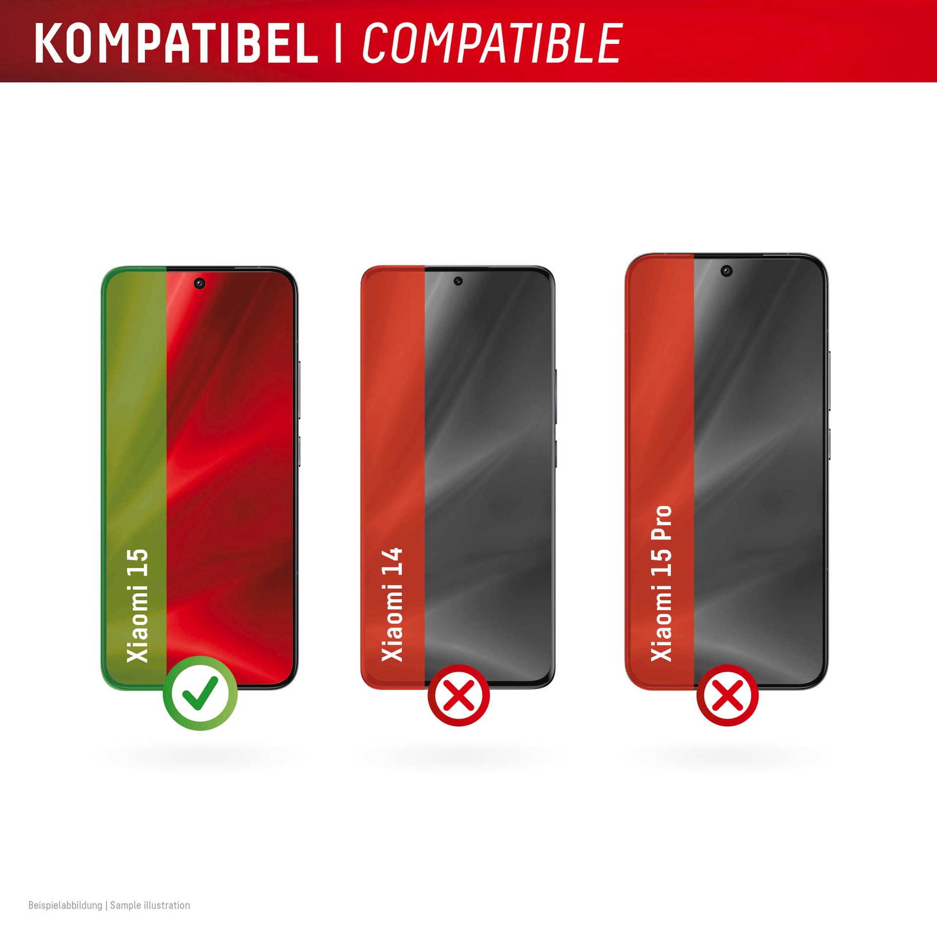 Displex Displayschutzglas »Real Glass Screen Protector«, für Xiaomi 15, Displayschutzfolie, Schutzfolie, Bildschirmschutz, kratz- & stoßfest