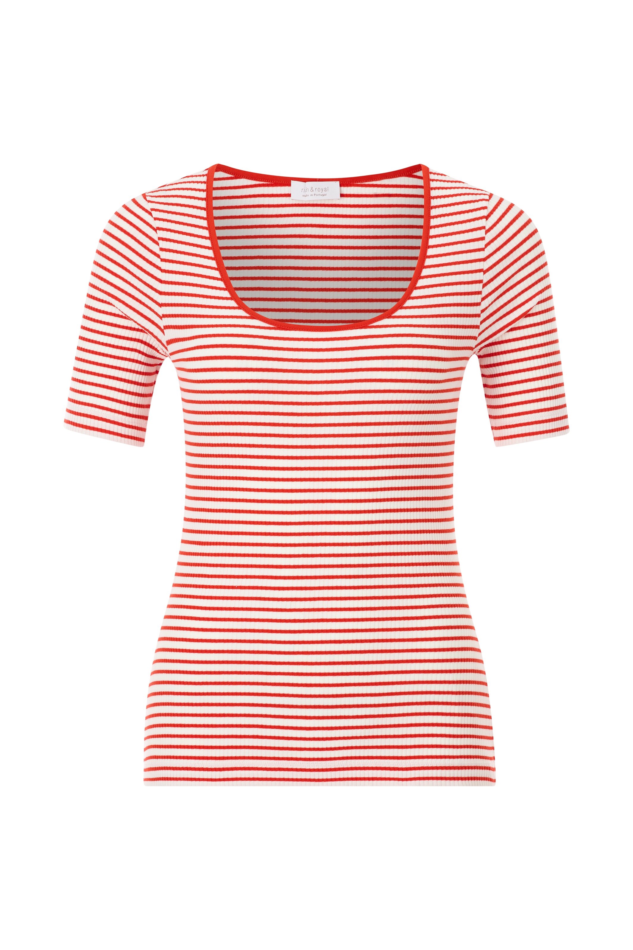 RICHROYAL Rich & Royal Kurzarmshirt su tiefem Ru...