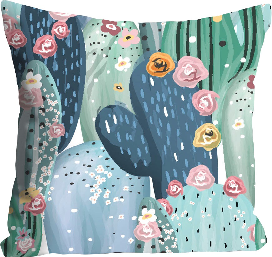 queence Dekokissen »Bowser« mit bunten Kakteen
