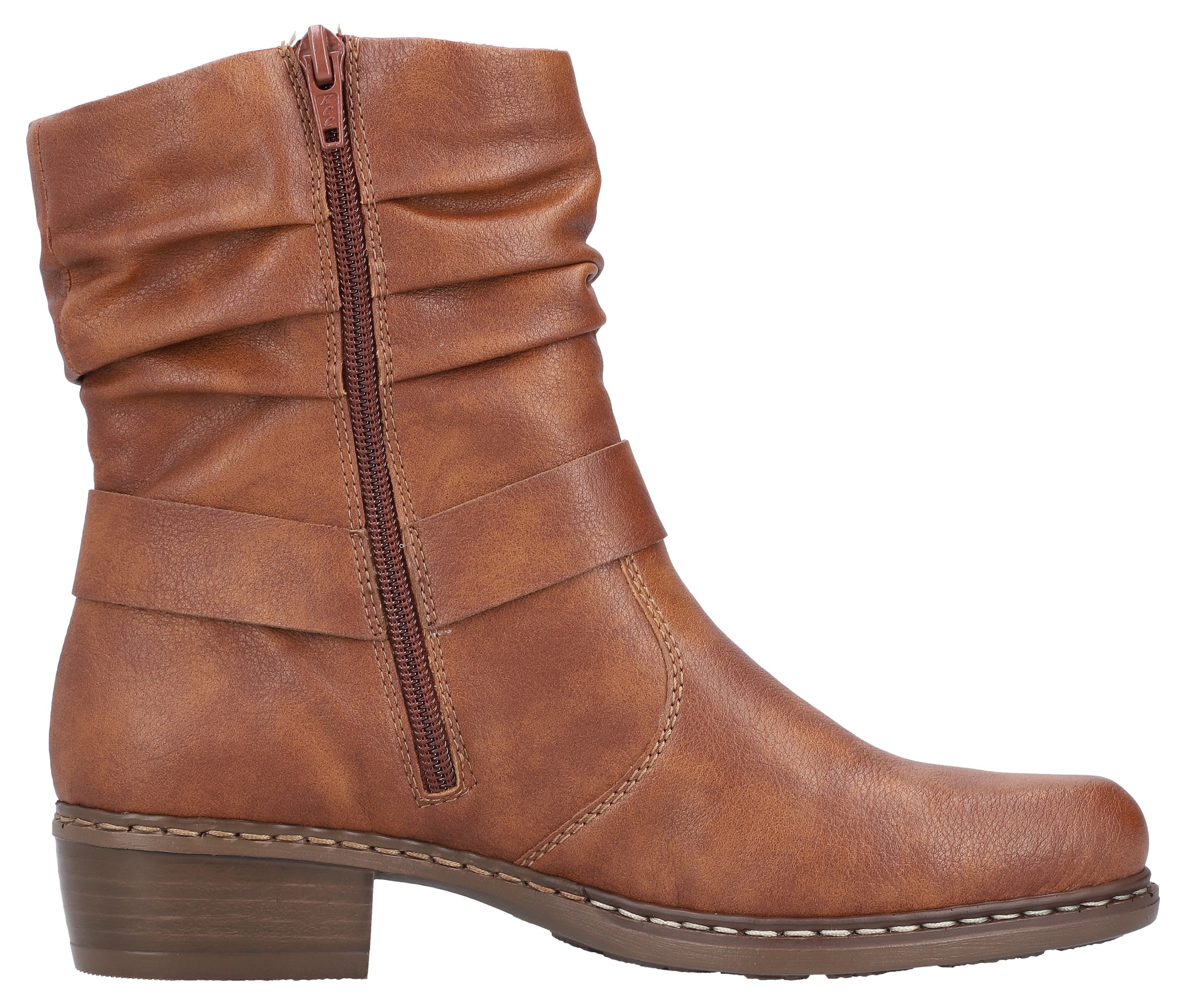 Rieker Stiefelette, Cowboyboots, Westernstiefelette, Blockabsatz, mit Zierriemen