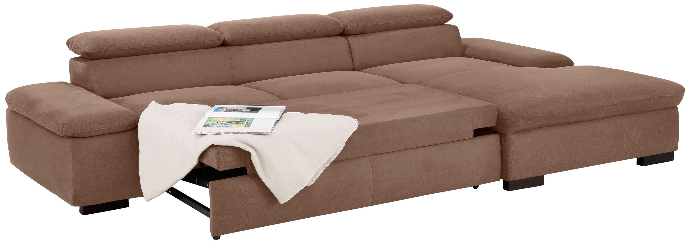 Home affaire Ecksofa »Alberto L-Form«, mit Kopfteilverstellung, wahlweise mit Bettfunktion