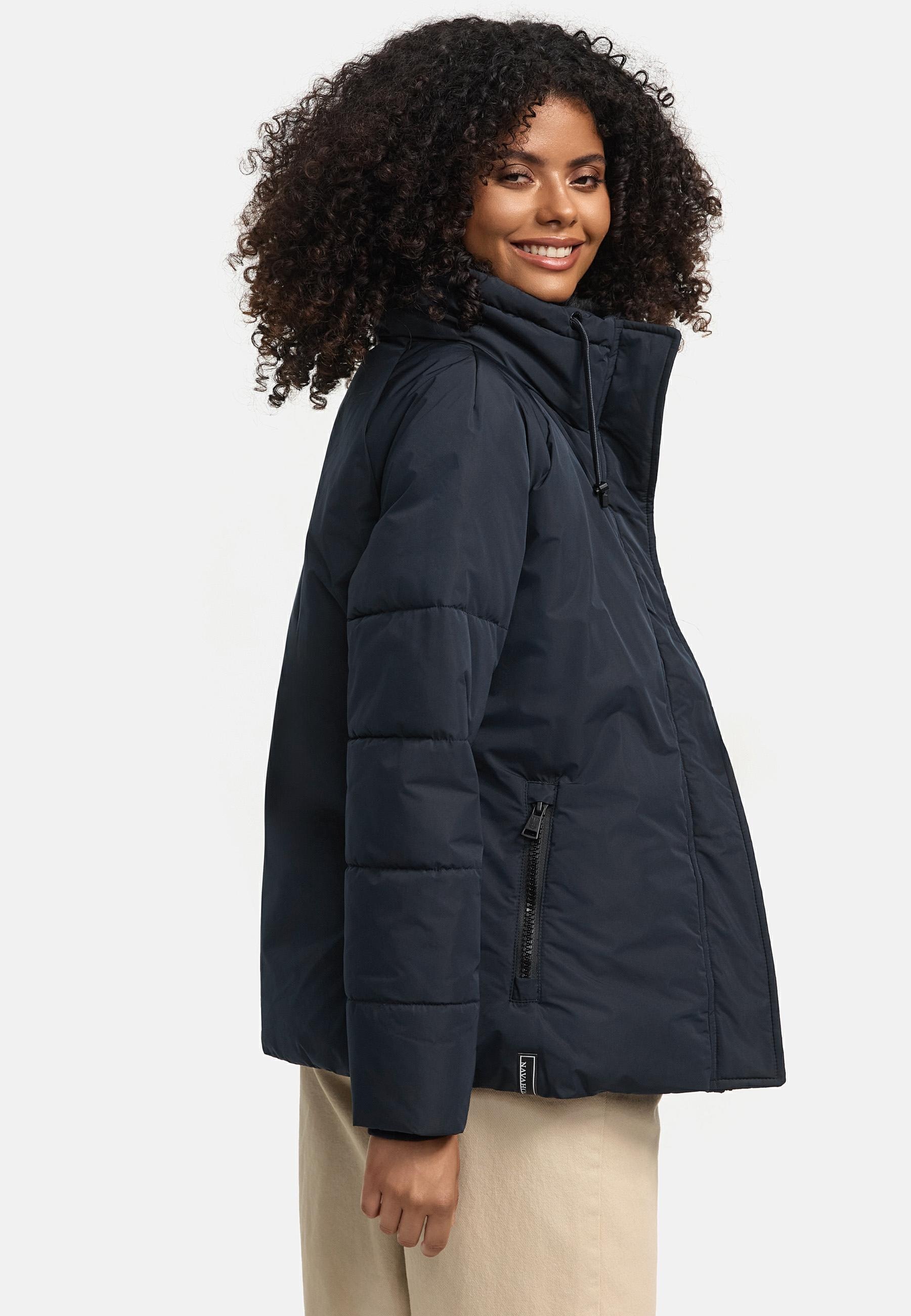Navahoo Winterjacke »Frostii XIV«, ohne Kapuze, modische Damen Winter Steppjacke mit Kunstfellkragen