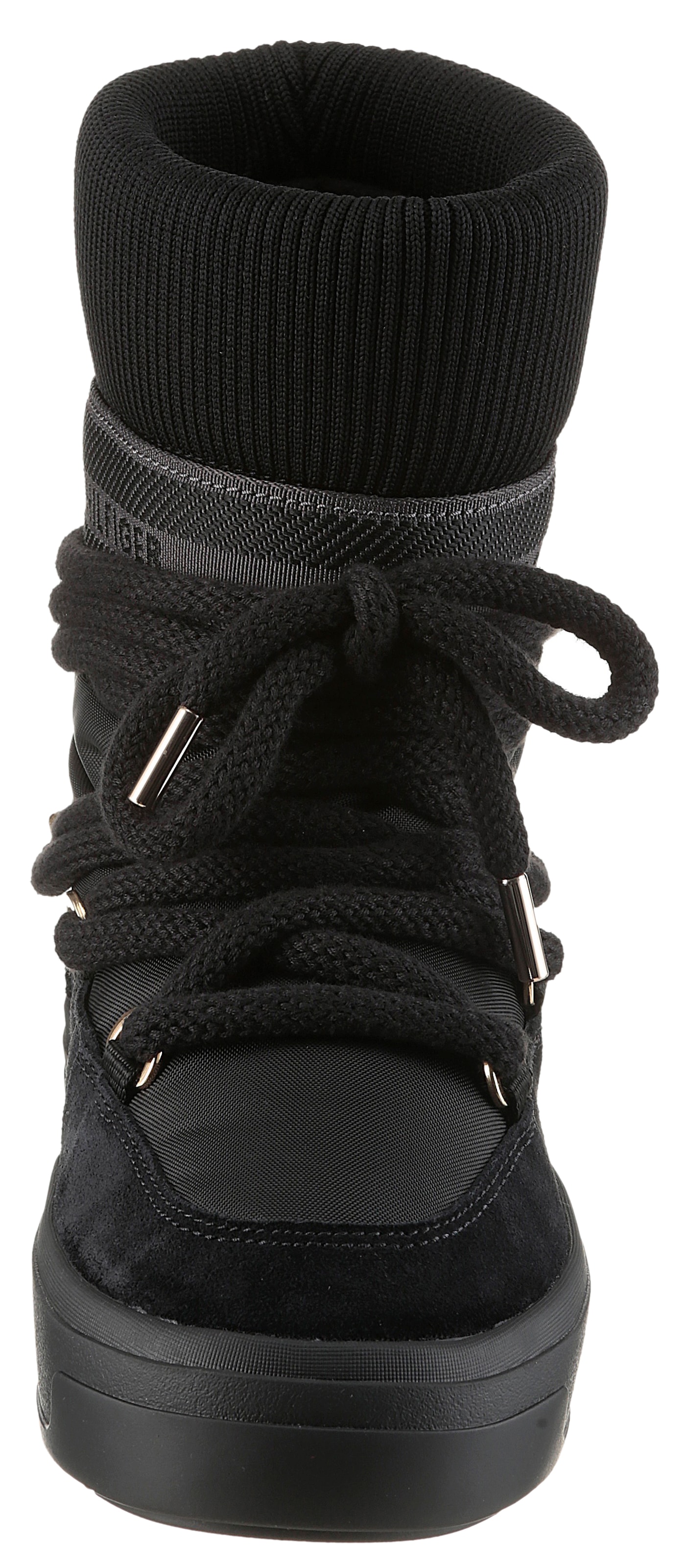 Tommy Hilfiger Schnürboots »TOMMYTECH LOGOTAPE SNOWBOOT WARM«, Plateau, Schnürboots, Outdoorschuh, Textilband mit Logoschriftzug