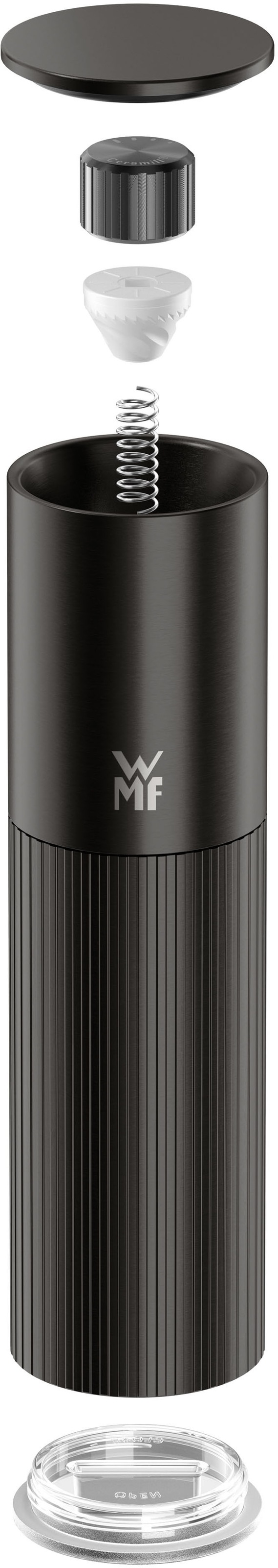 WMF Gewürzmühle »Signature«, (1 St.), Keramikmahlwerk, einstellbarer Mahlgrad, magnetischer Deckel