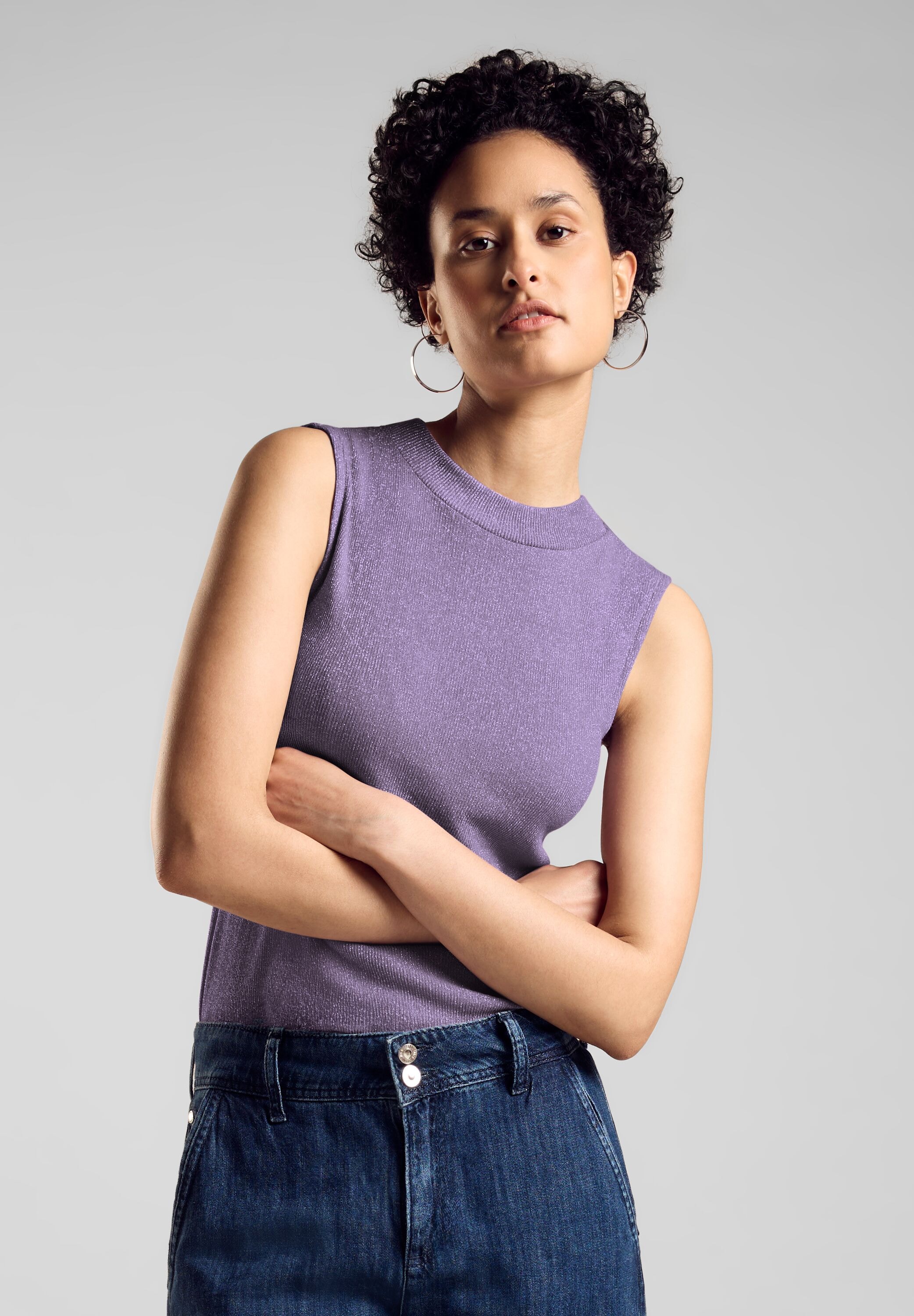 STREET ONE Shirttop, mit Schimmereffekt