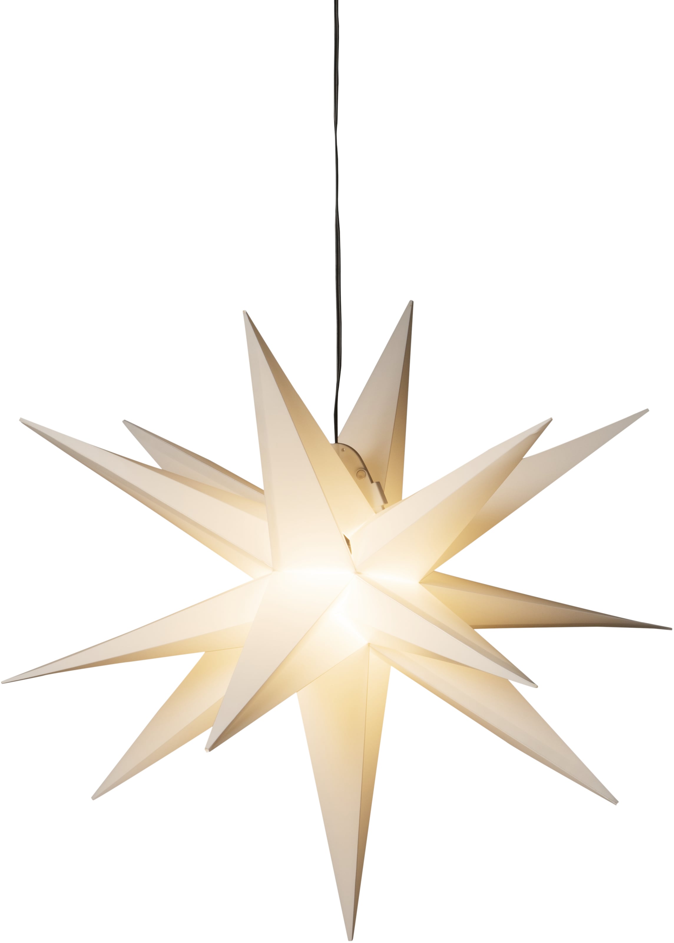 KONSTSMIDE LED Stern "Weihnachtsstern, Weißer 3-D Kunststoffstern, Weihnachtsdeko aussen", inkl. Leuchtmittel, 1 warm we
