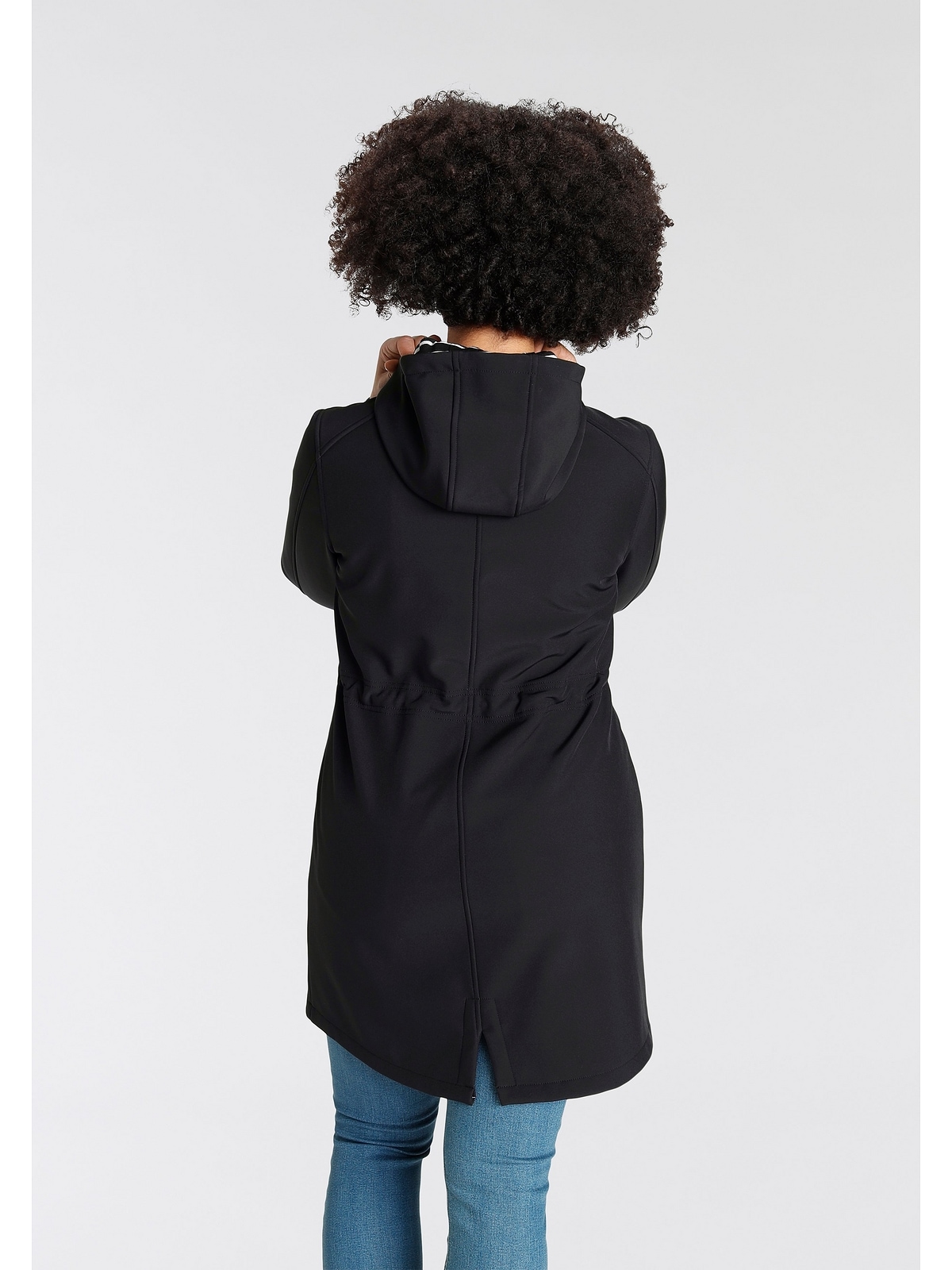 Polarino Softshelljacke »Große Größen«, mit Kapuze, Logo auf dem Ärmel