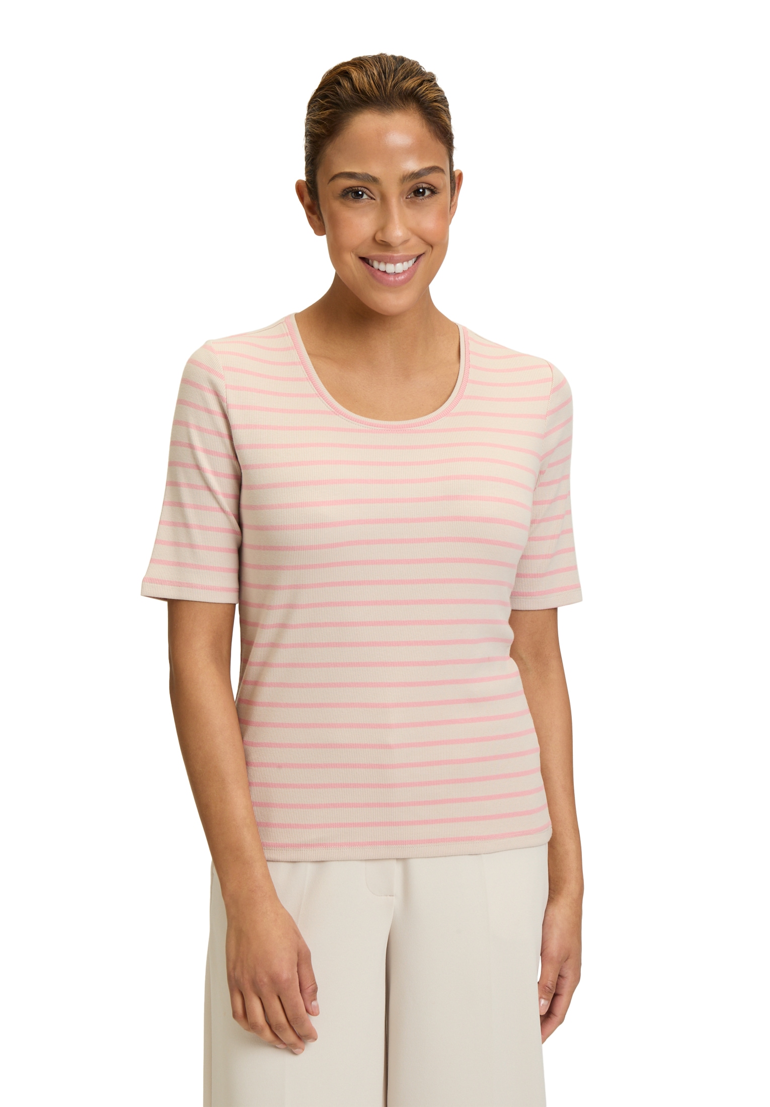 Betty Barclay Kurzarmshirt "Betty Barclay Damen Basic Shirt mit Rippenstruk günstig online kaufen