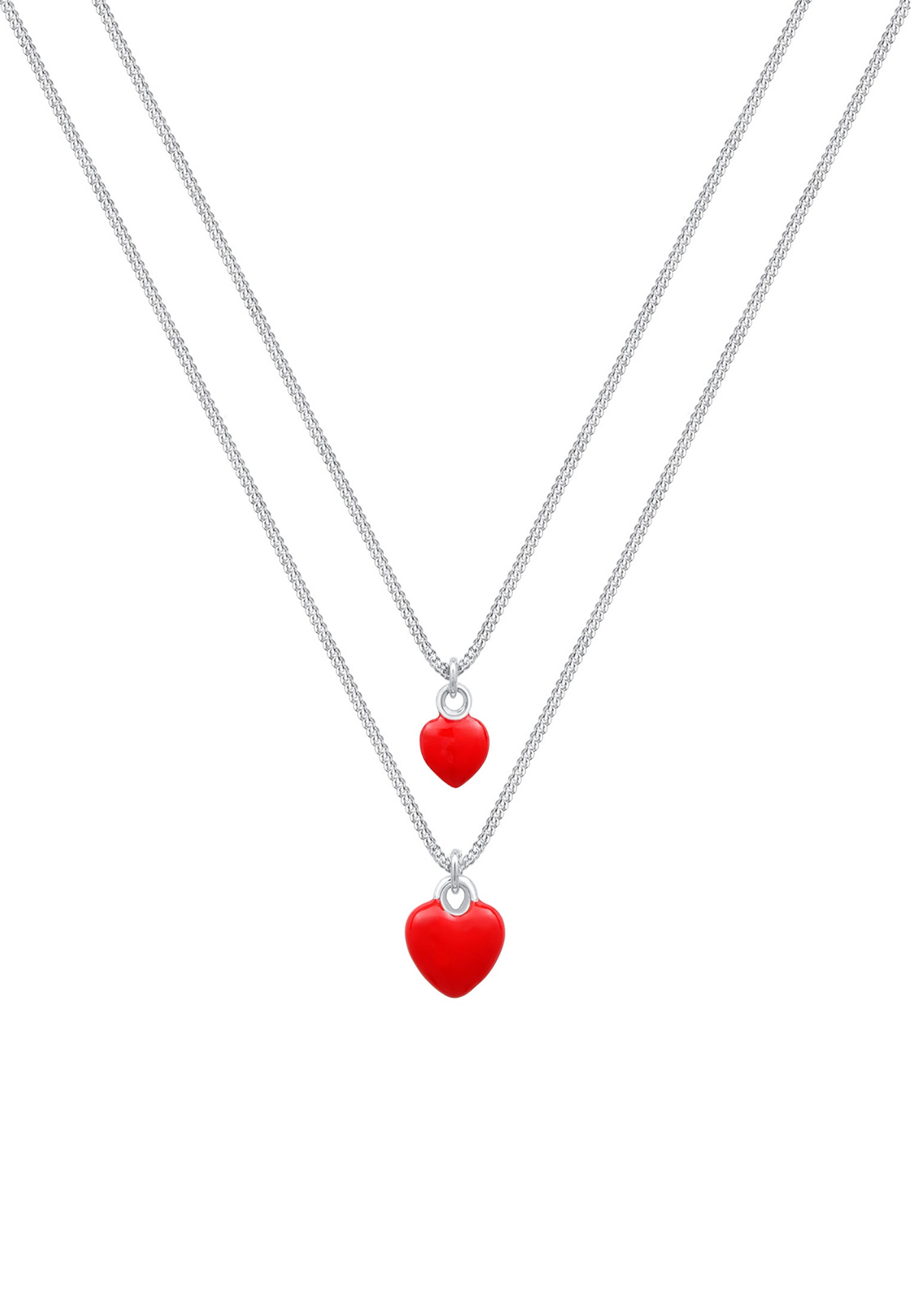 Elli Schmuckset »Set Herz Mutter Kind Liebe Emaille 925 Silber«