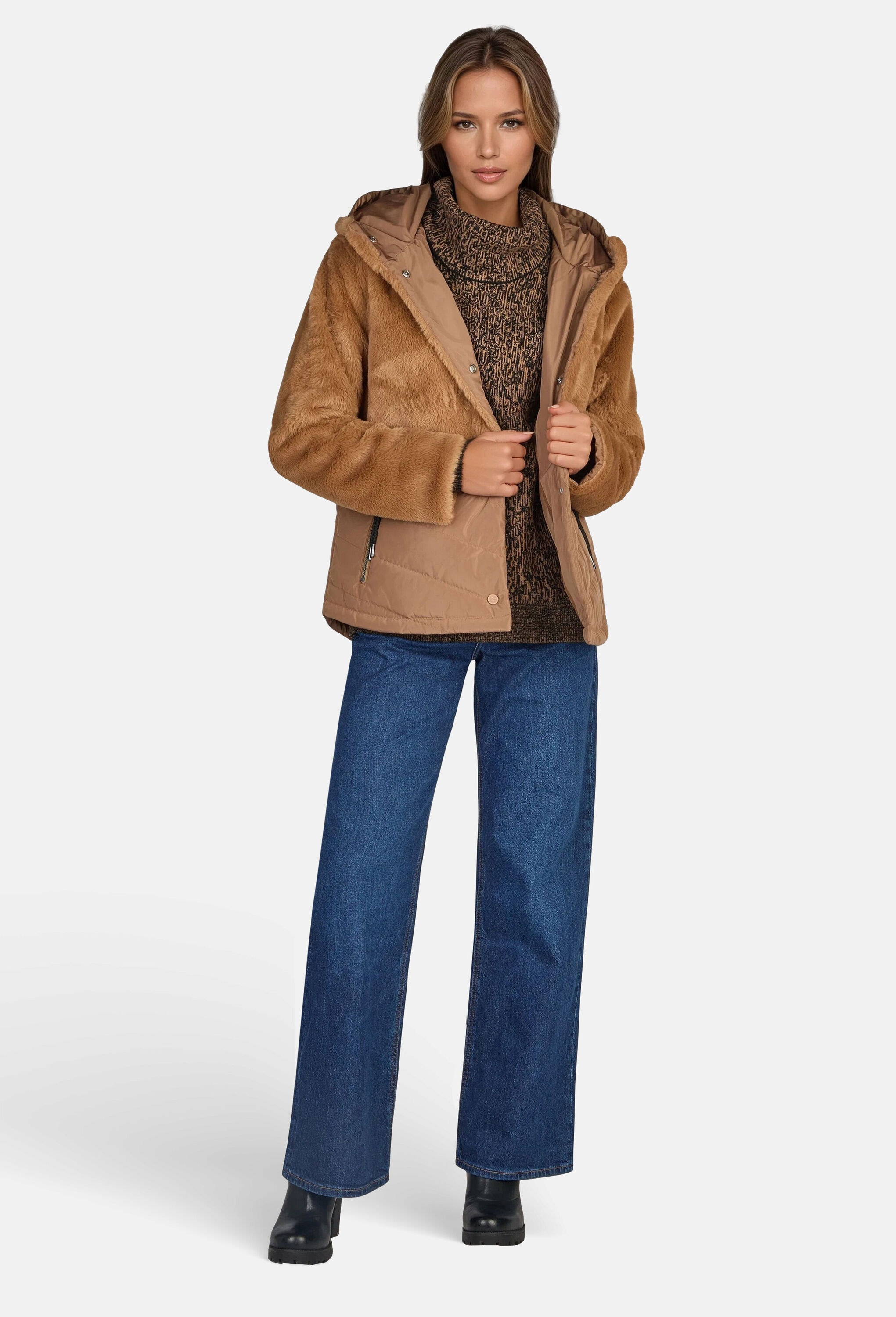 NAVIGAZIONE Sweatjacke »NAVIGAZIONE Jacke« Materialmix