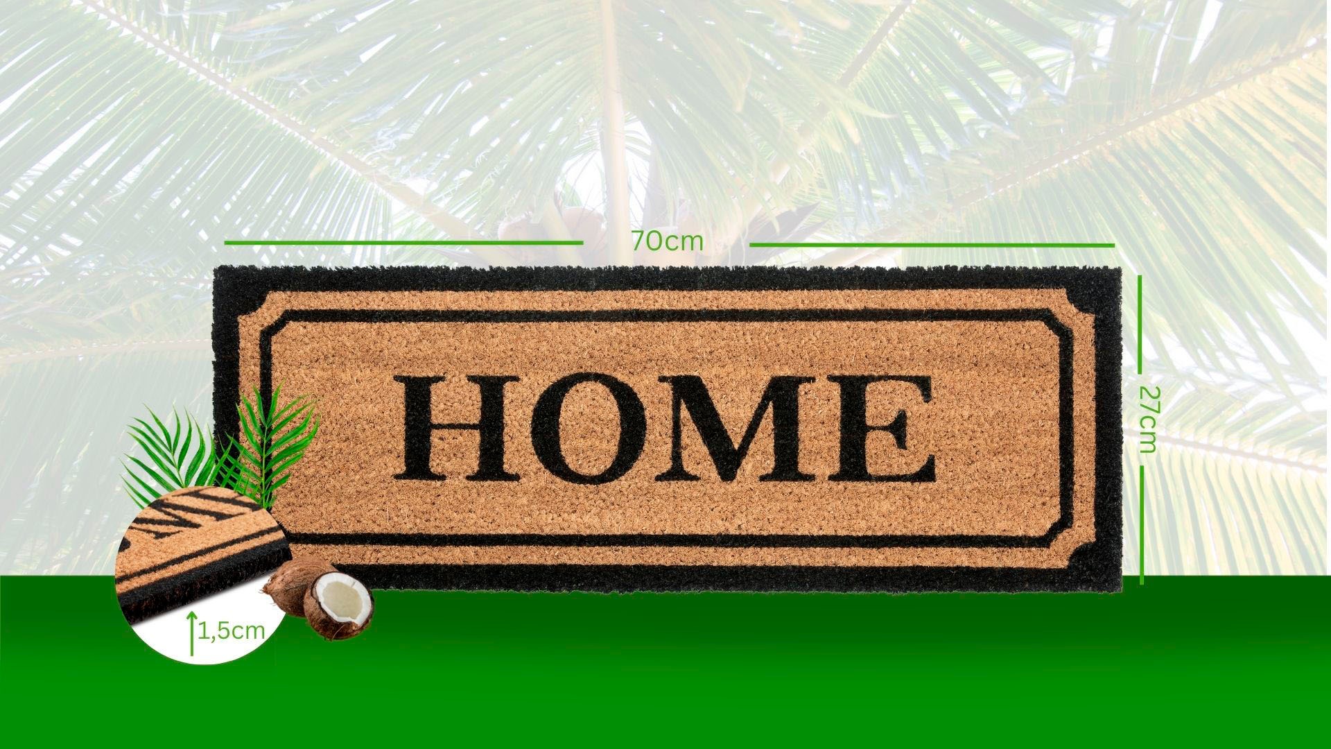HANSE Home Fußmatte »Mix Mats Kokos Wide Home Border, Türmatte«, rechteckig, 15 mm Höhe, Kokos, Schmutzfangmatte, Outdoor, Rutschfest, Innen, Kokosmatte, Flur