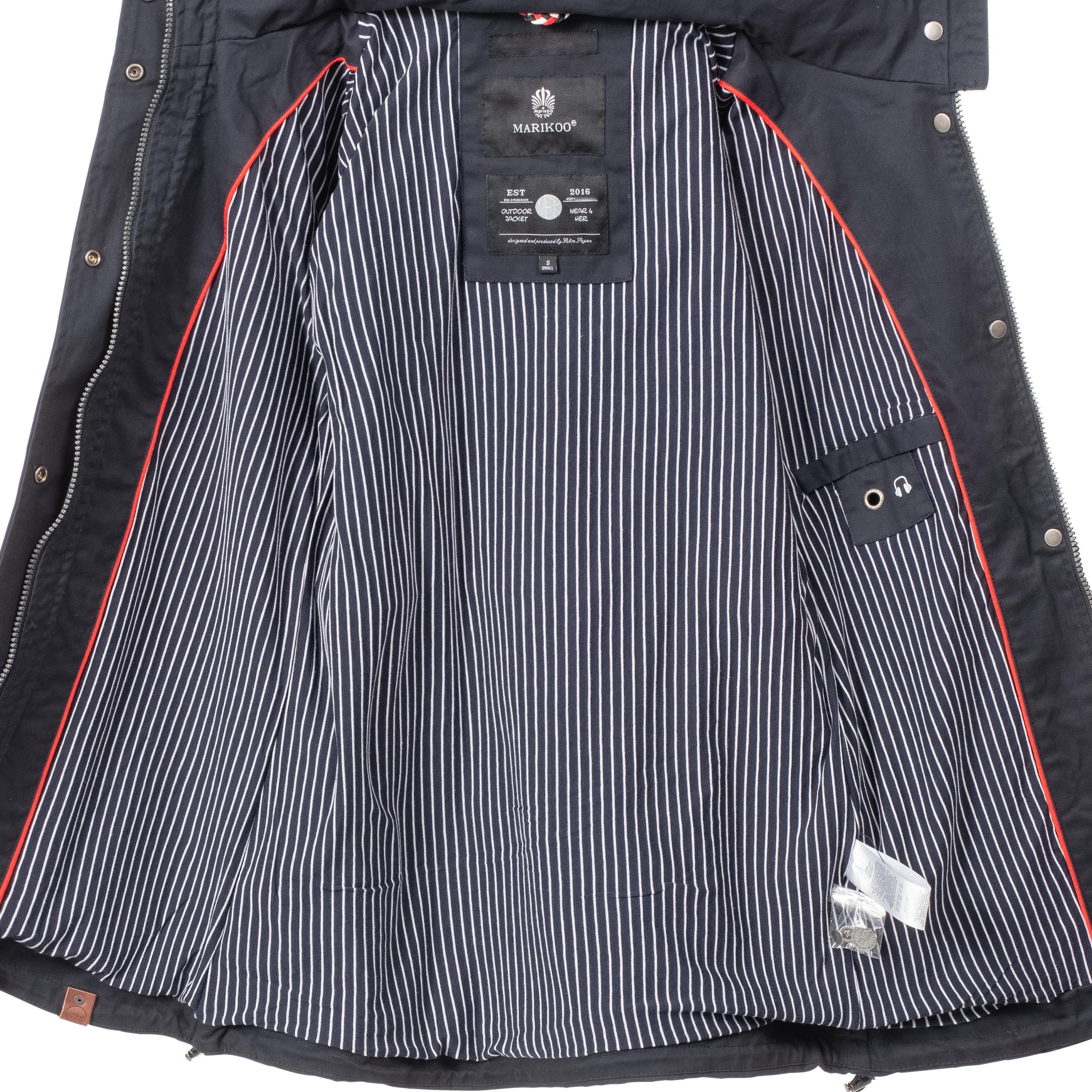 Marikoo Outdoorjacke »Nyokoo«, mit Kapuze, modische Baumwoll Übergangsjacke mit großer Kapuze