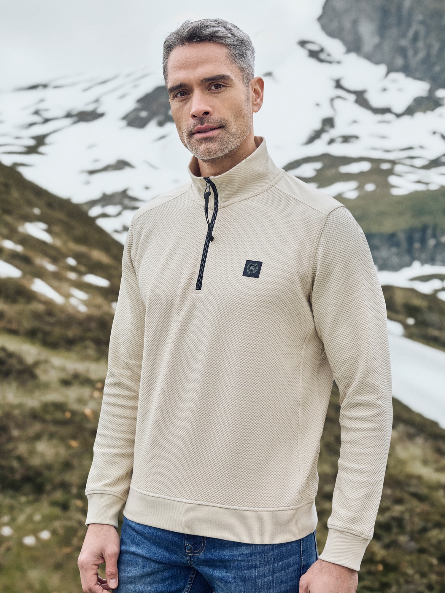 LERROS Sweatshirt »LERROS Herren Troyer in sportiver Struktur«