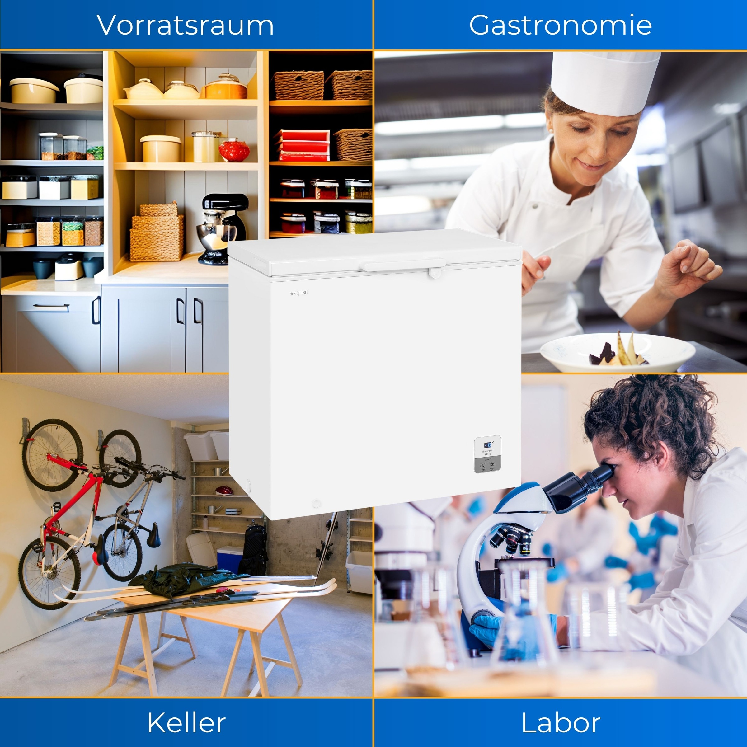 exquisit Gefriertruhe »GT200-HE-O11E weiss«, 85,3 cm hoch, 89,1 cm breit, mit Türschloss