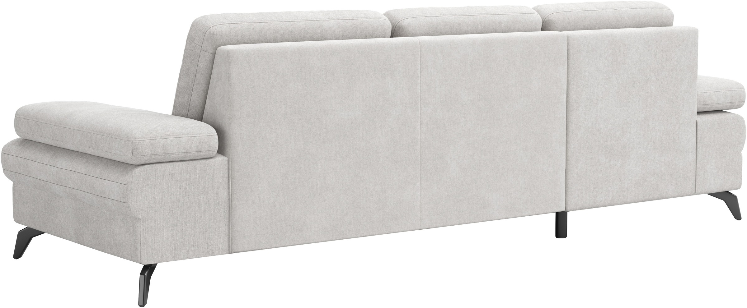 Ecksofa SIT & MORE "Morris L-Form", grau (hellgrau), B:247cm H:83cm T:171cm, 95% Polyester, 5% Polyamid, Sofas, Ecksofa, mit Bettfunktion, bzw. XXL-Sitzfläche, Armteilverstellung & Zierkissen 3
