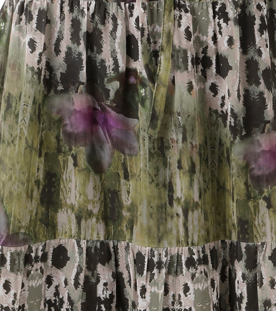 Aniston CASUAL Maxikleid, (mit Unterkleid), mit Batik-Blüten im grafischen Druck - NEUE KOLLEKTION