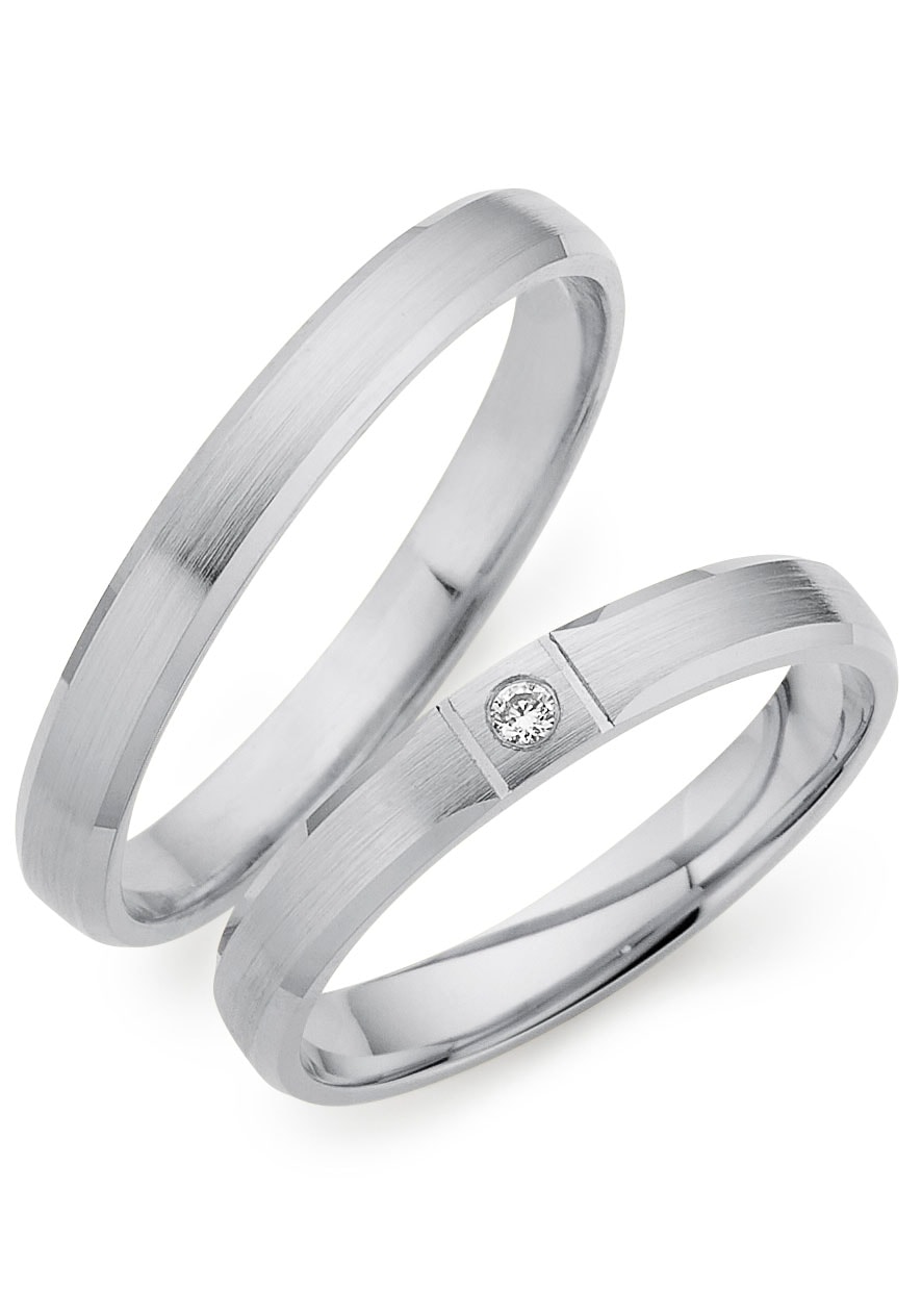 PHÖNIX Damen Trauring "Schmuck", 52, 0,01 SI = kleine Einschlüsse mit Brillant, Silber 925 (Sterlingsilber), 3mm, silber, Silber 925