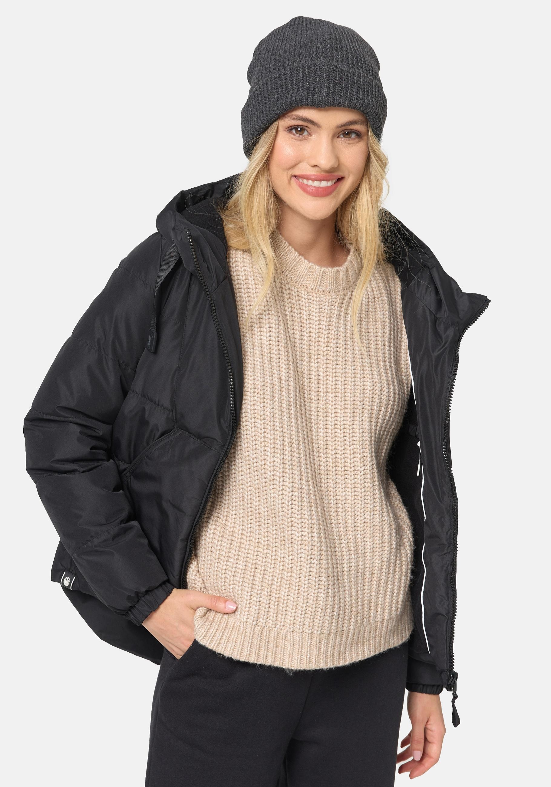 Navahoo Steppjacke »Eisbällchen«, mit Kapuze, stylische Damen Winterjacke mit Kapuze