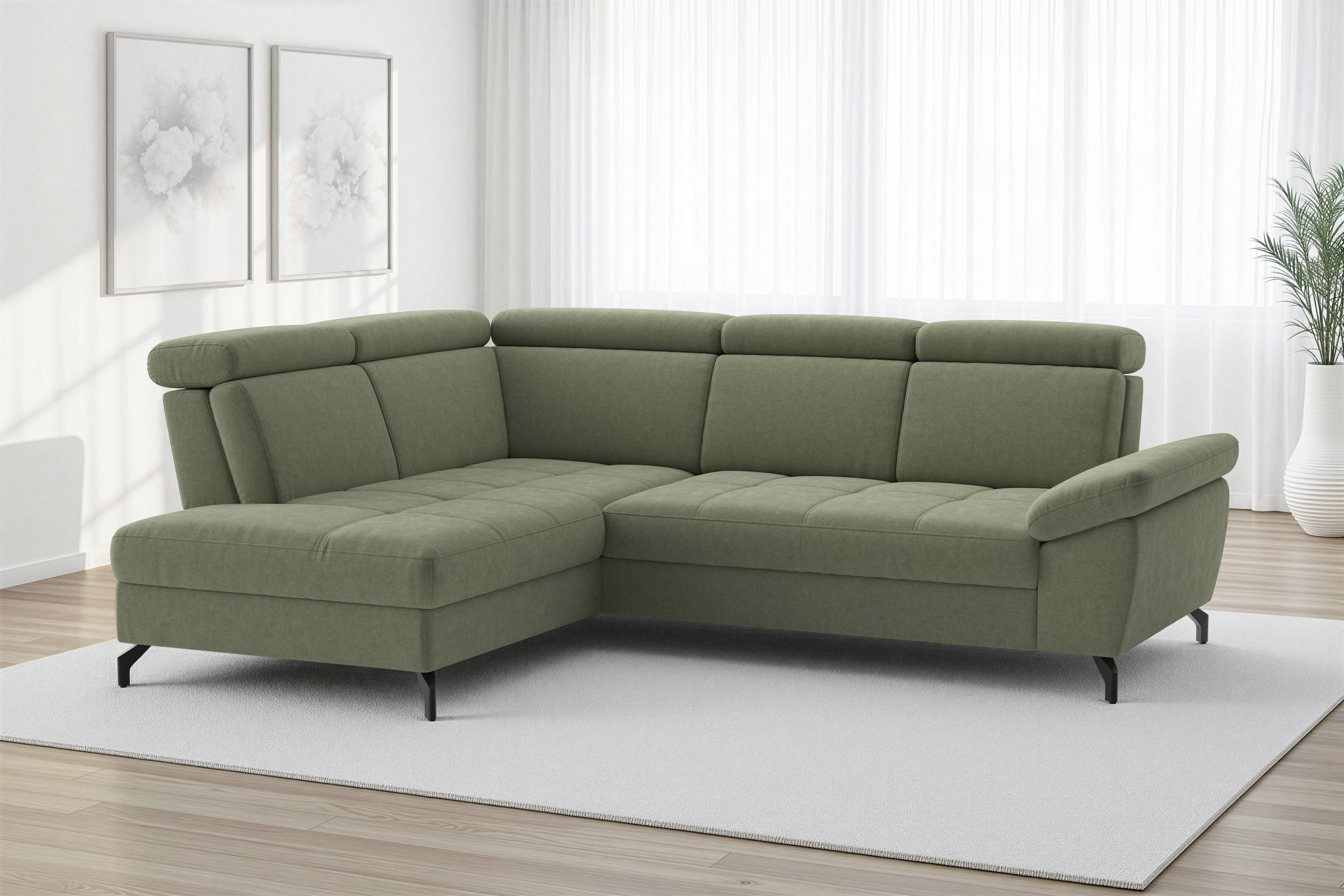 sit&more Ecksofa "Vanity; L-Form, B. 254 cm" Inkl.Sitz-,Kopf-und Armteilverstellung