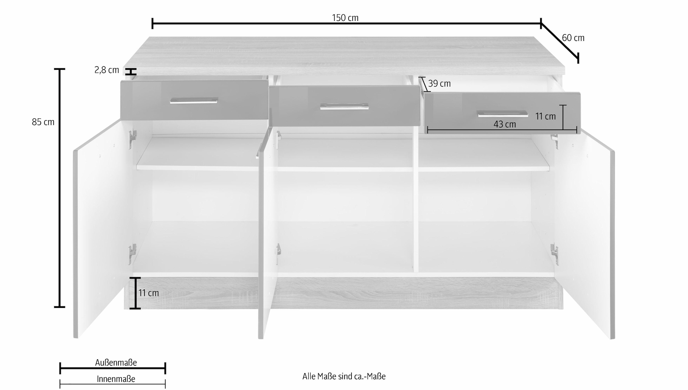 KOCHSTATION Unterschrank »KS-Haiti«, Breite 150 cm