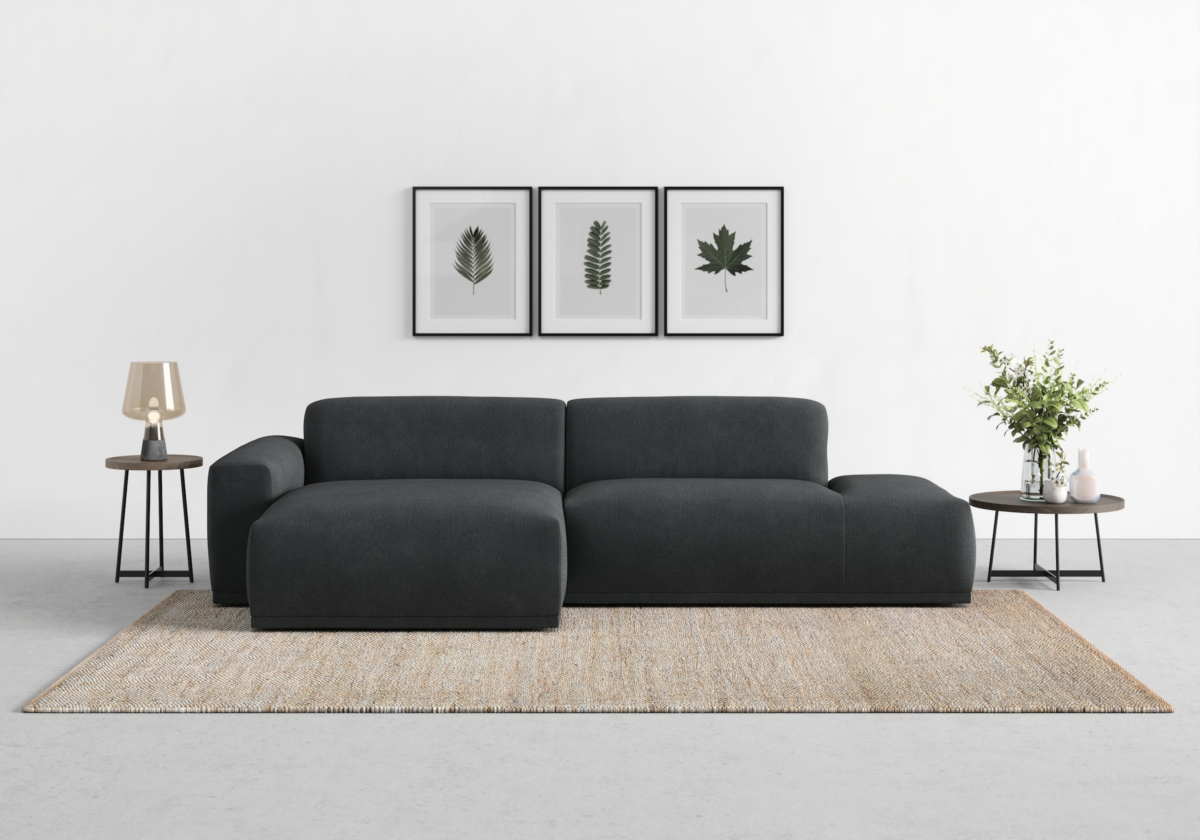 TRENDMANUFAKTUR Ecksofa "Braga, mit hochwertigem Kaltschaum, L-Form, Japandi-Design" modernes Sofa, Couch mit hohem Sitzkomfort, 275/72/160 cm (B/H/T)