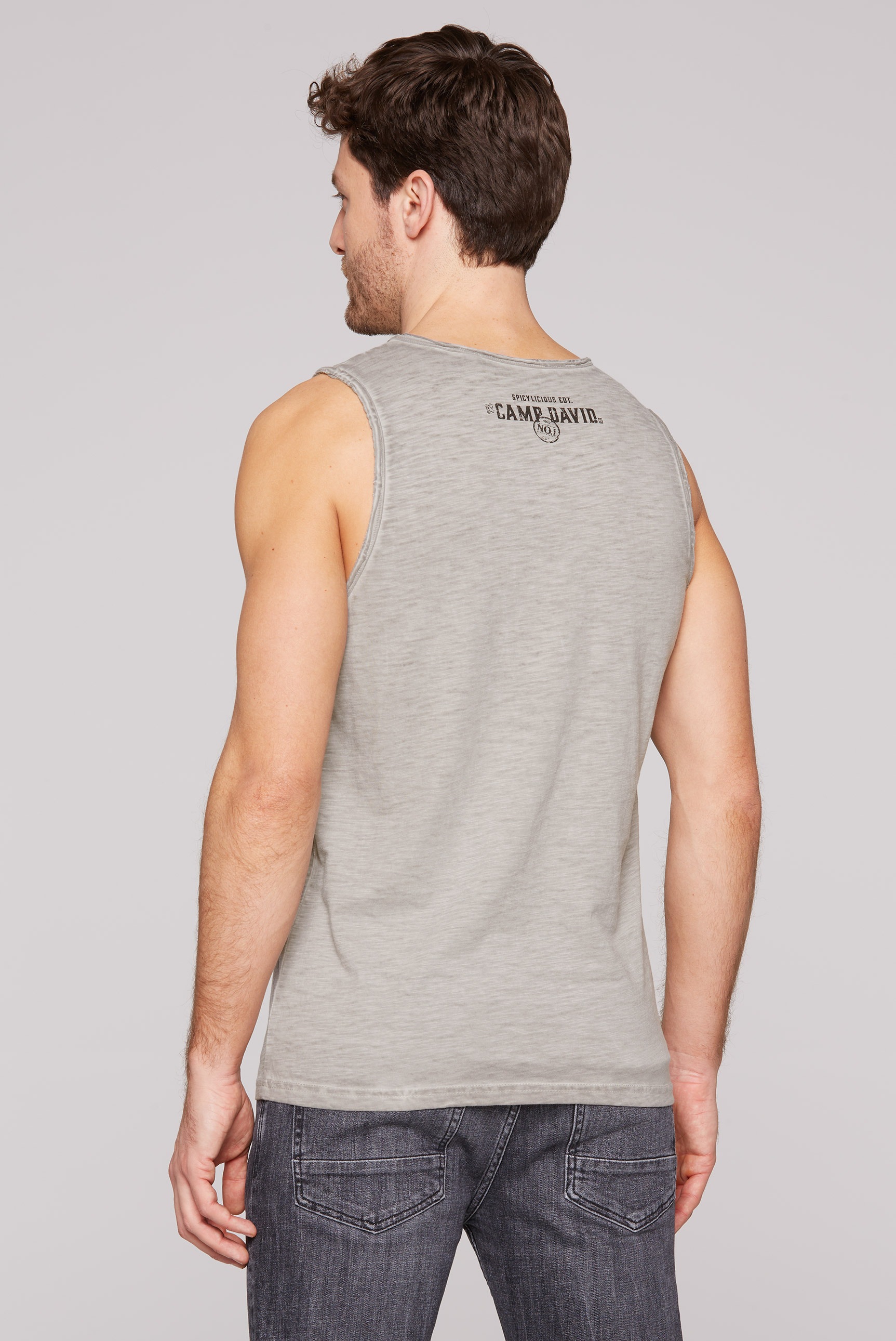 CAMP DAVID Tanktop, mit offenen Kanten an den Ausschnitten